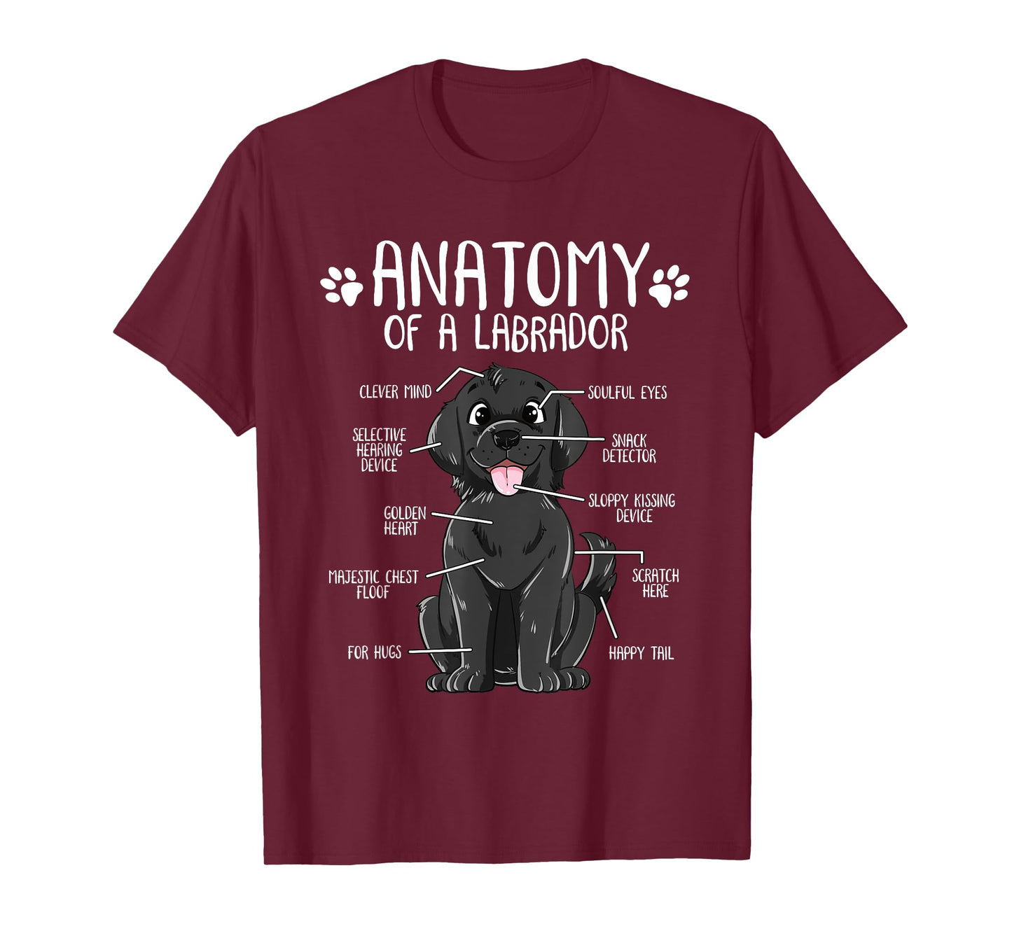 Funny Anatomy Labrador Retriever Black Lab Dog Owner T-Shirt