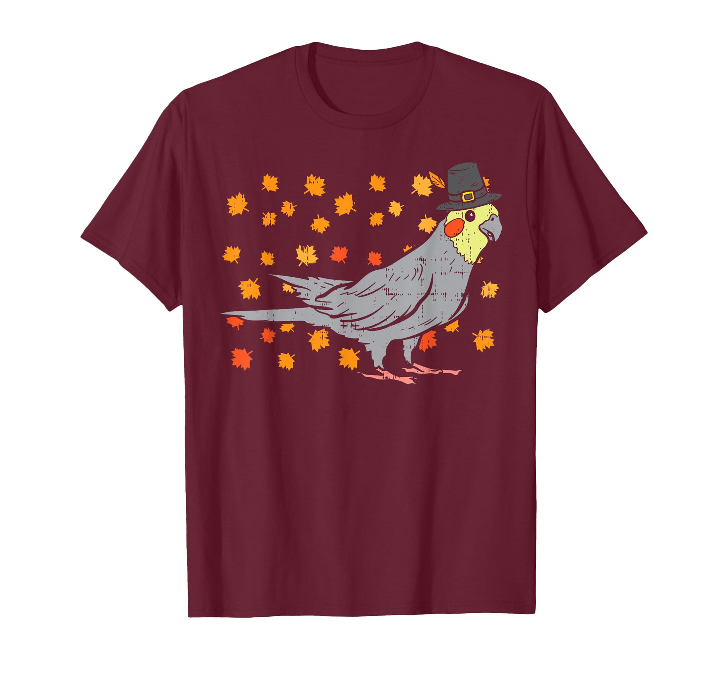 Pilgrim Cockatiel Bird Thanksgiving Fall Autumn Animal Gift T-Shirt