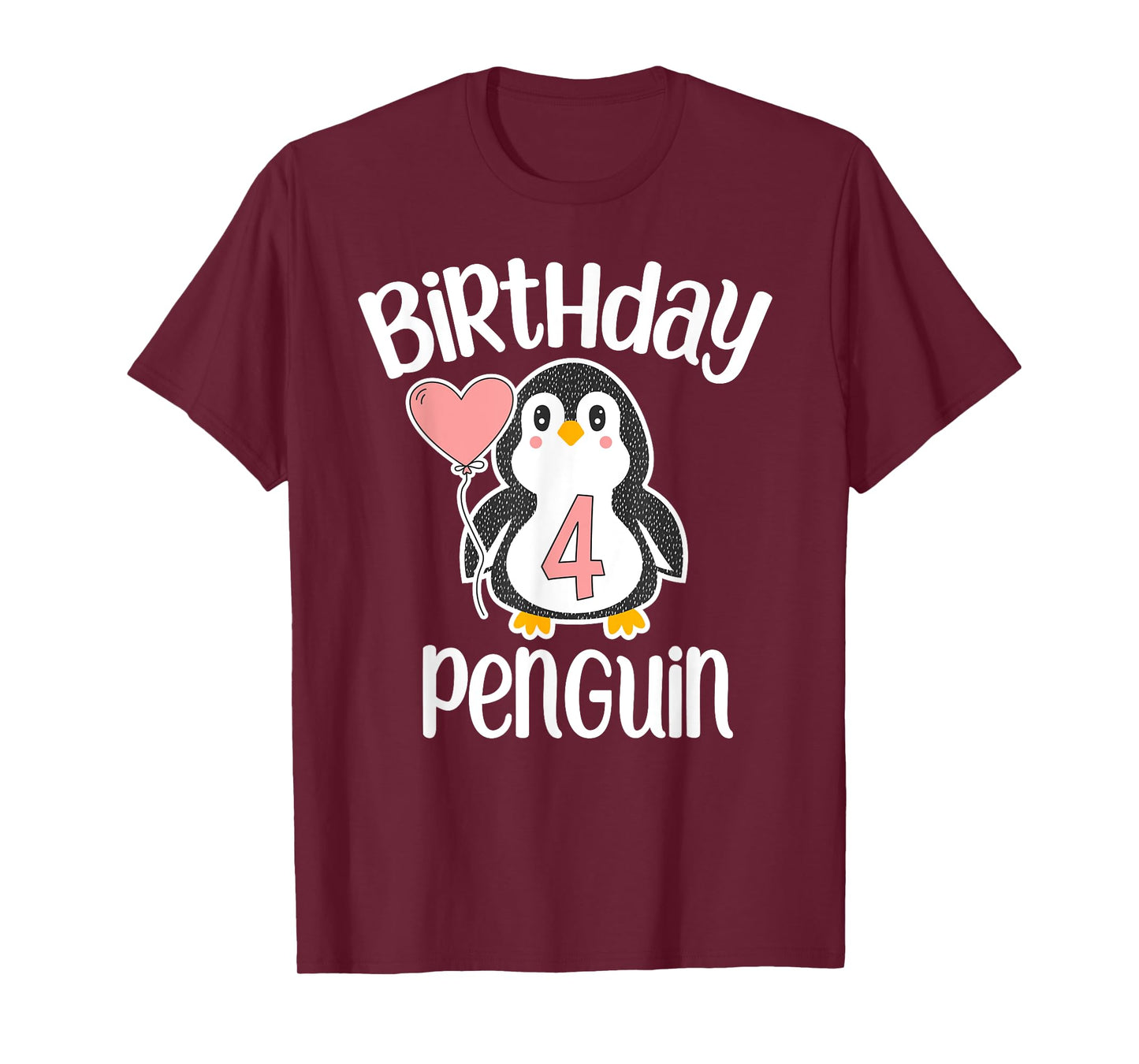 4th Birthday Penguin Shirt - 4 Year Old Birthday T-Shirt T-Shirt