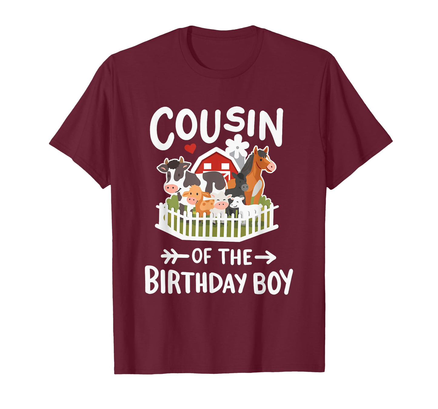 Cousin Of The Birthday Boy Farm Animals Bday Family Matching T-Shirt