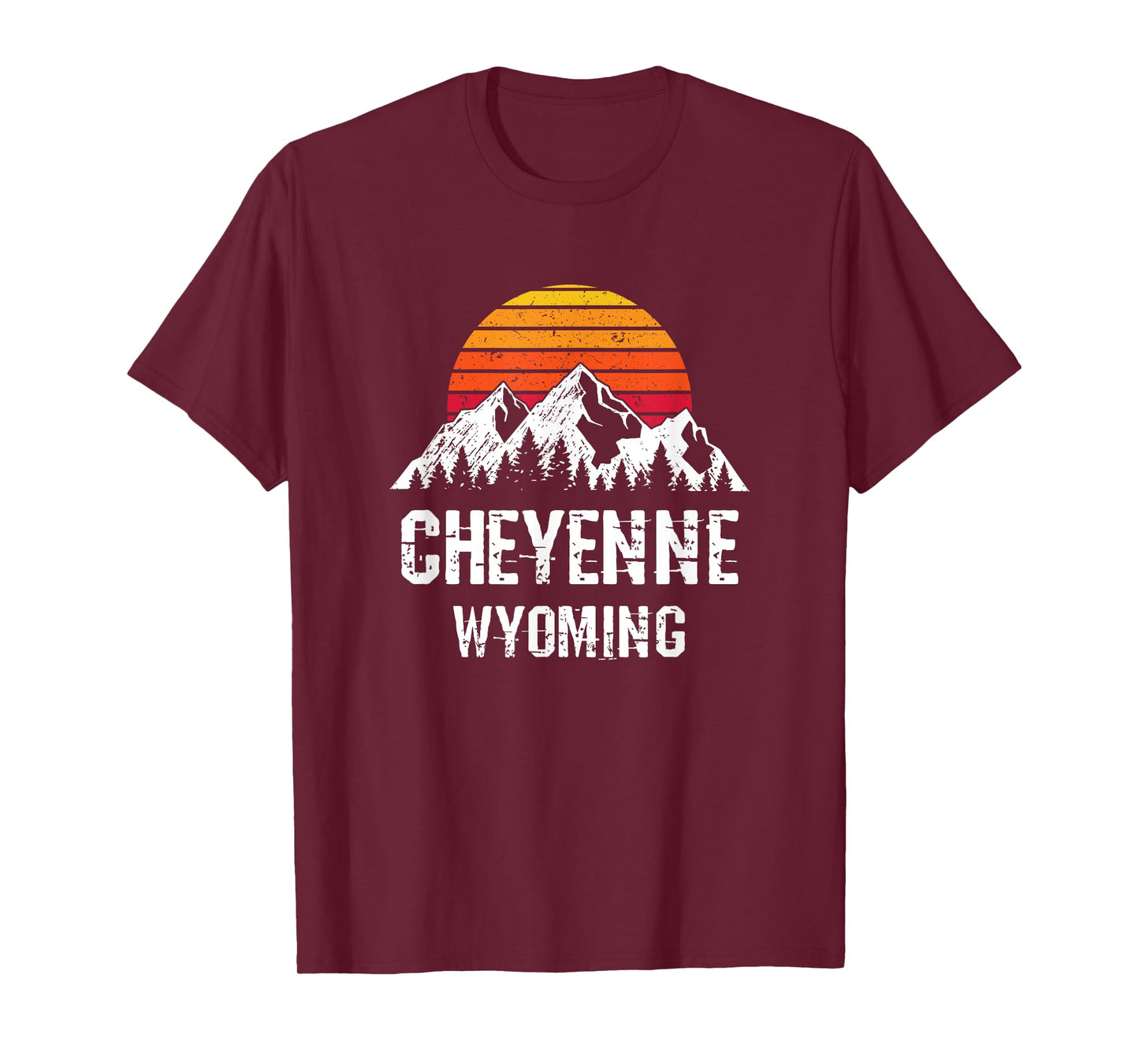 Cheyenne Wyoming T-Shirt Distressed Retro Gift T-Shirt
