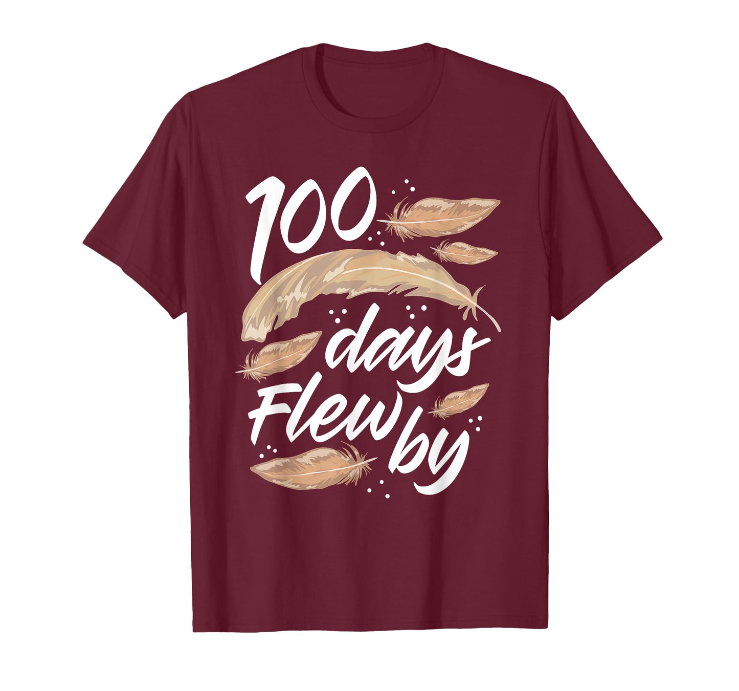 100 Days Of School Flew By Bird Feather 100th Day Cute T-Shirt