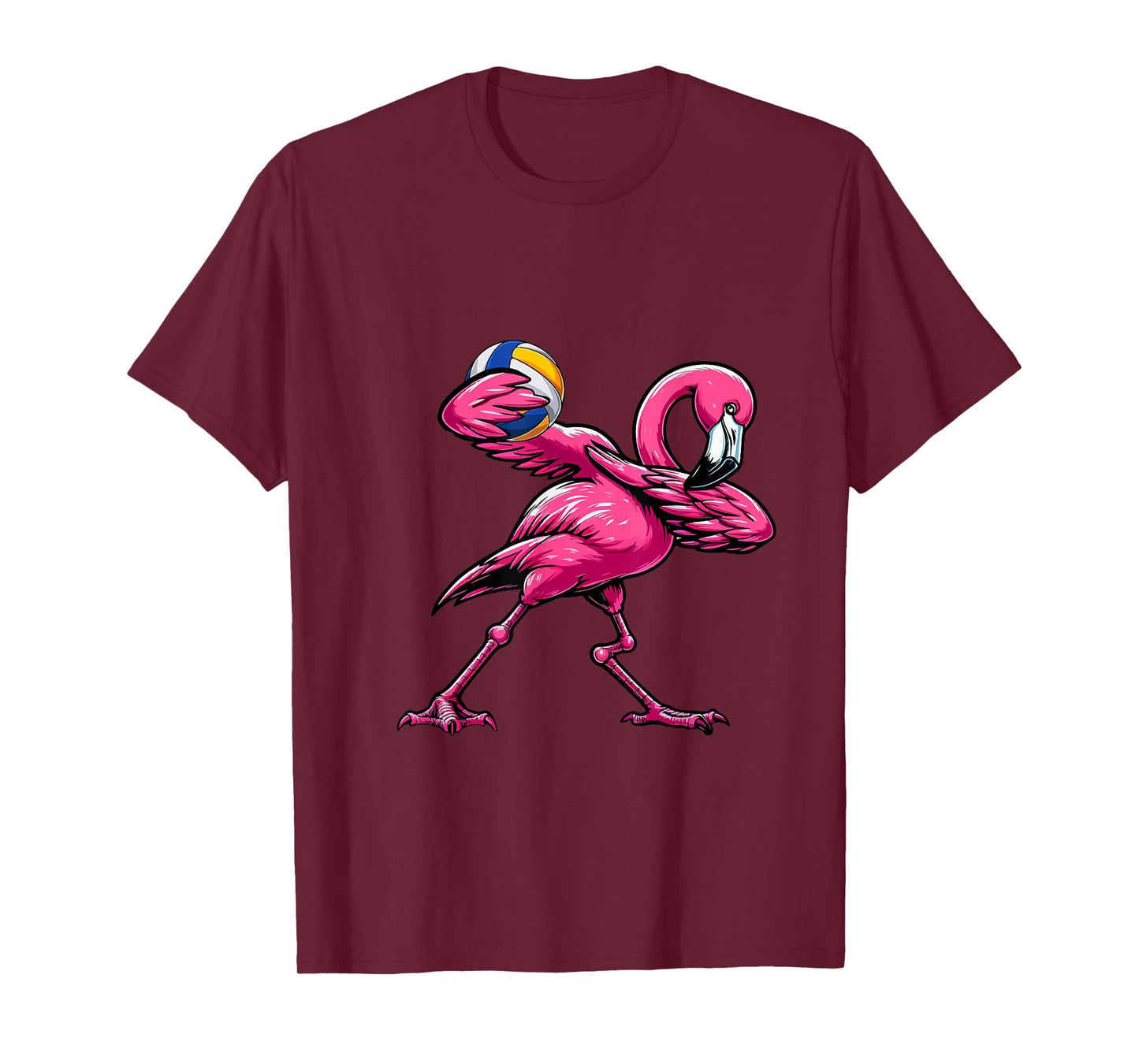 Dabbing Flamingo Costume Volleyball Player Fan Lover Team T-Shirt
