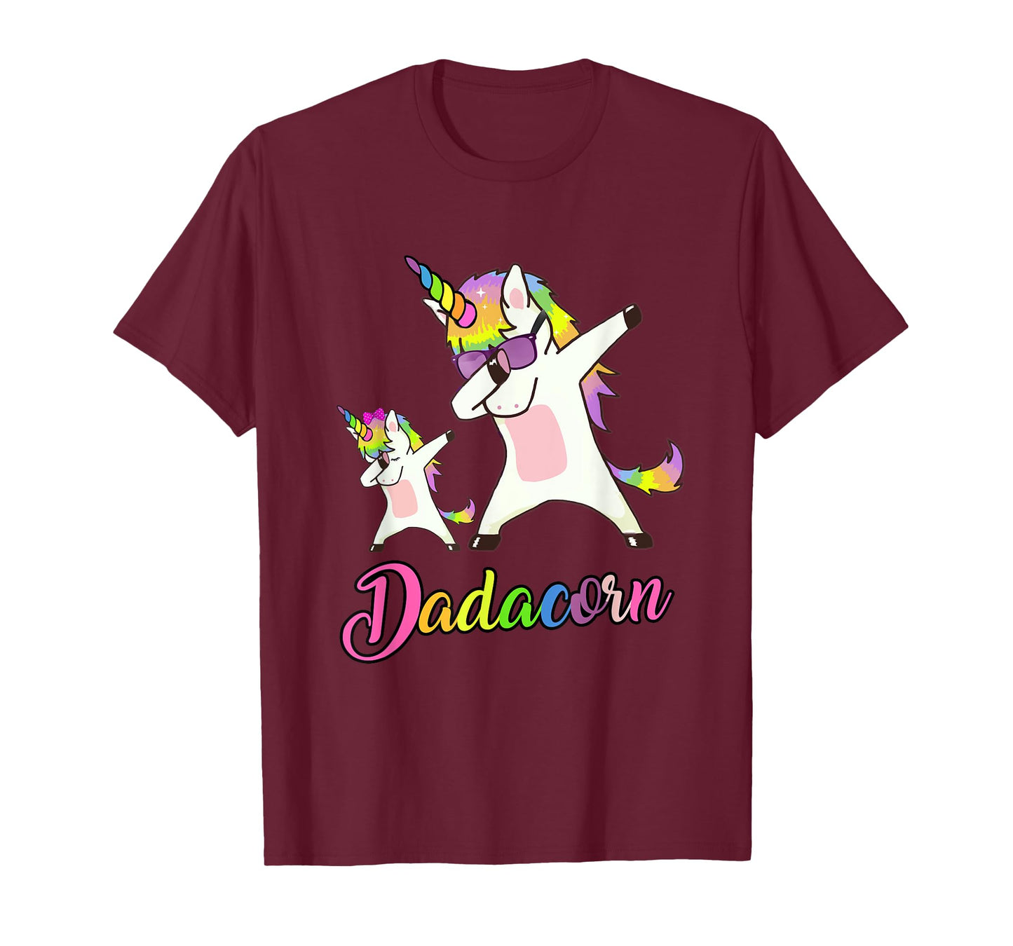 Dadacorn Funny Unicorn Daddy Unicorn Girl and Father T-Shirt