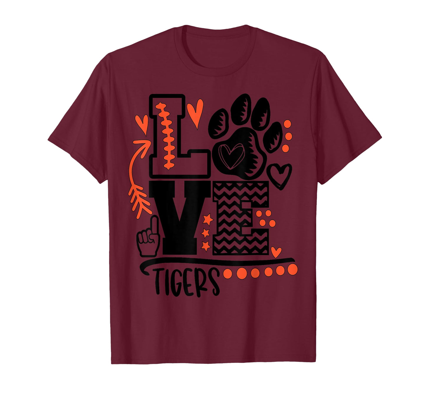 Football tigers paw mom school spirit T-Shirt