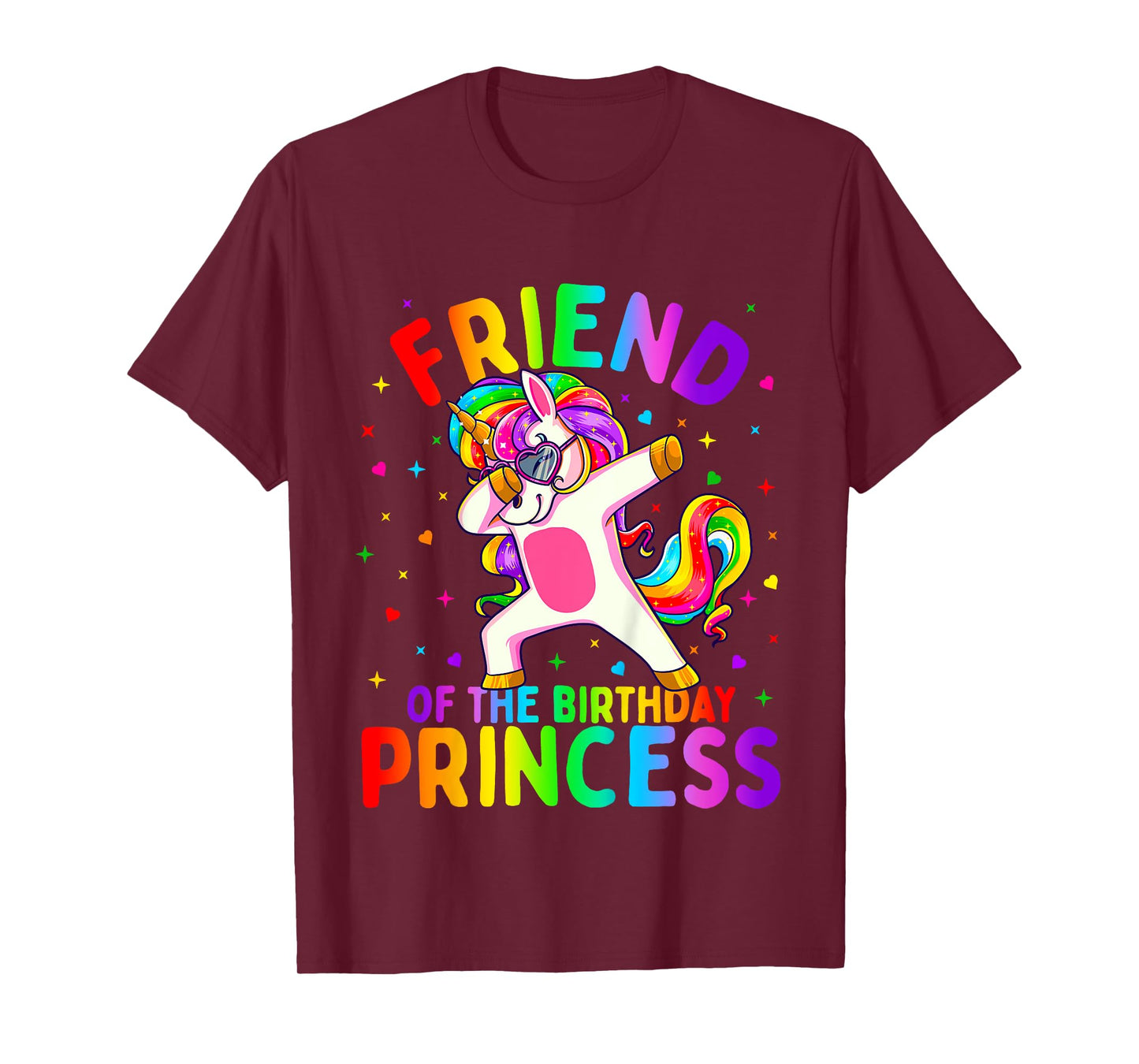 Friend of the Birthday Princess Girl Dabbing Unicorn T-Shirt