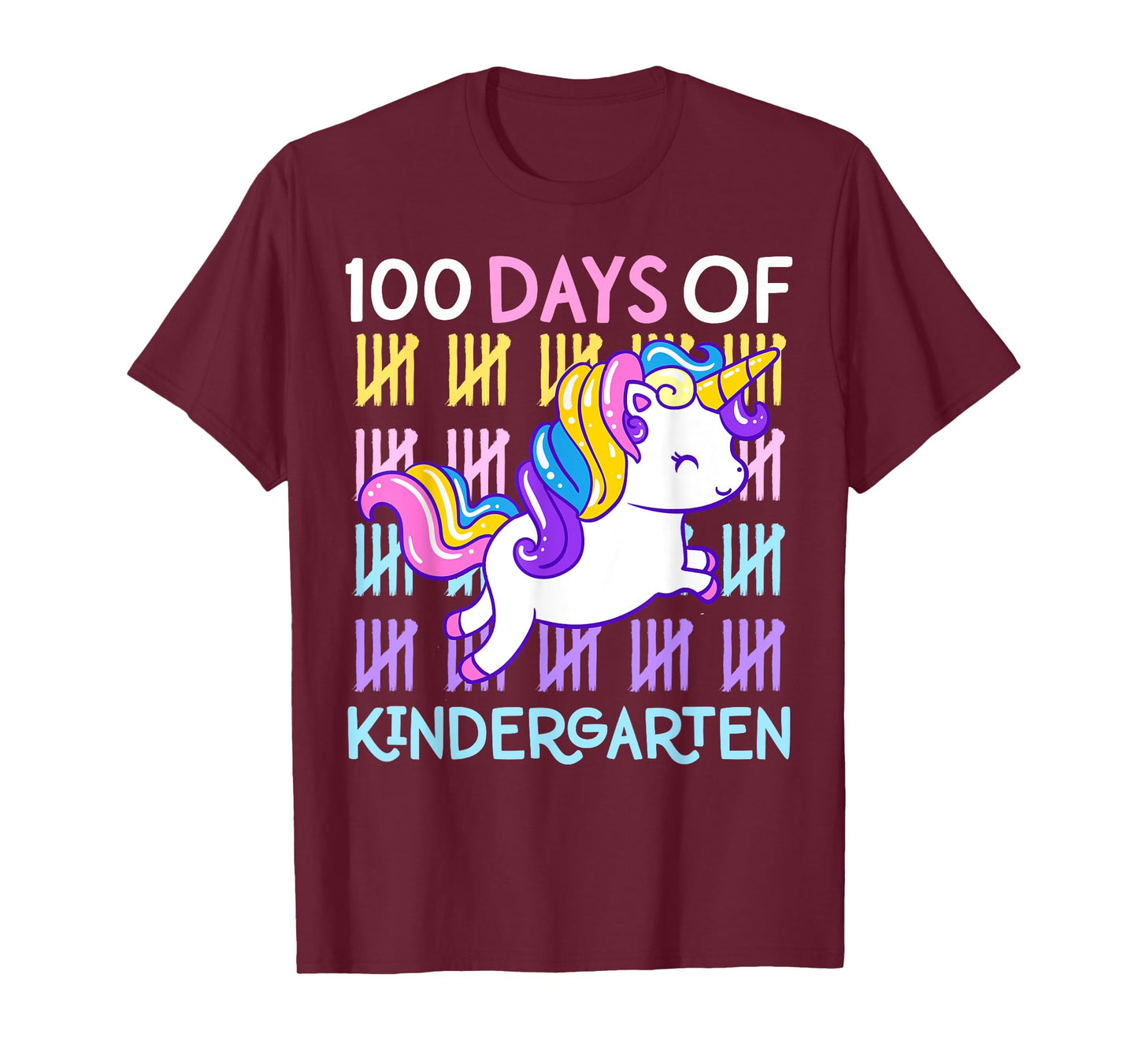 100 Days of Kindergarten Unicorn Girls 100 Days of School T-Shirt