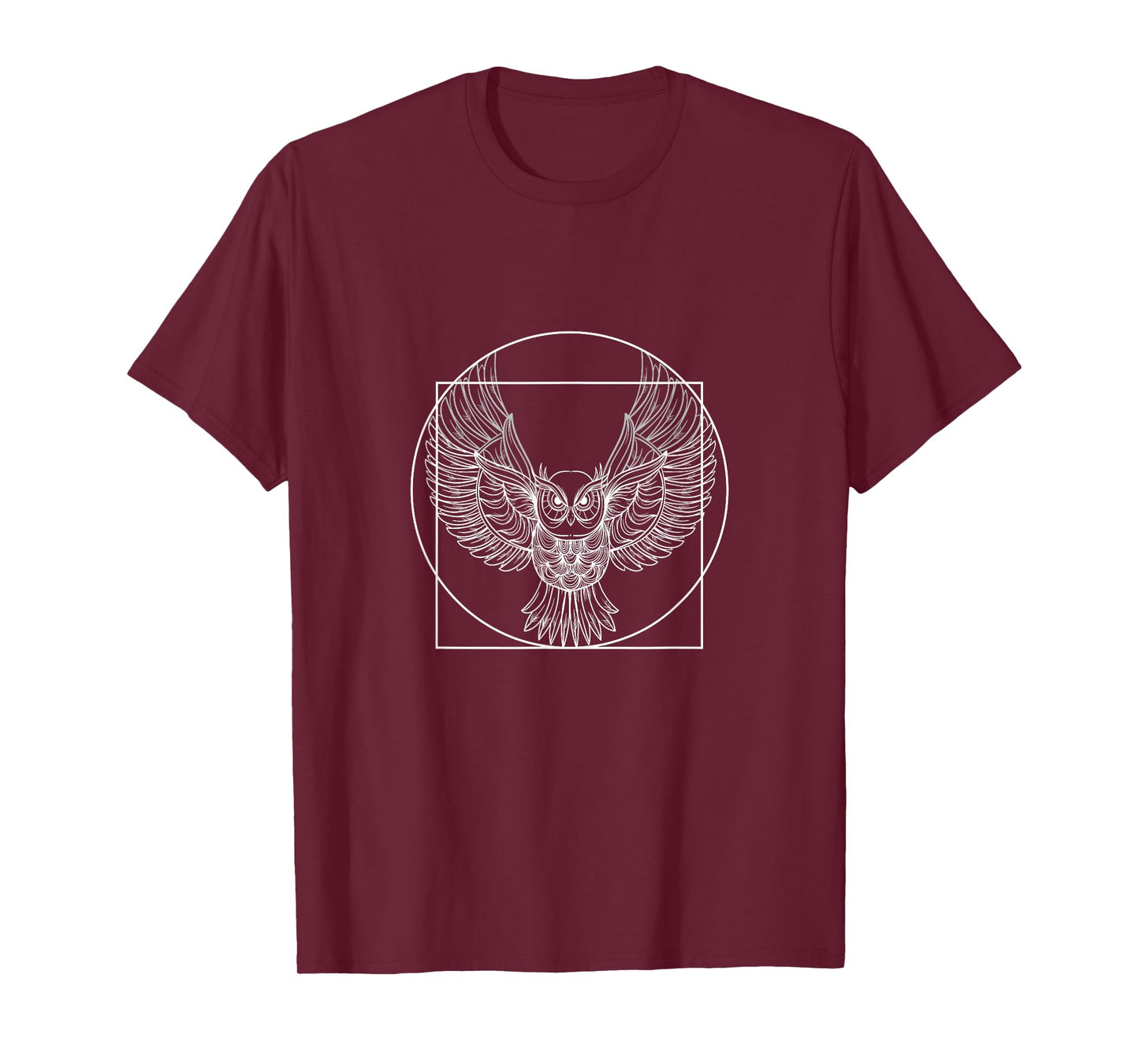 Owl Drawings Vitruvian man in a circle T-Shirt