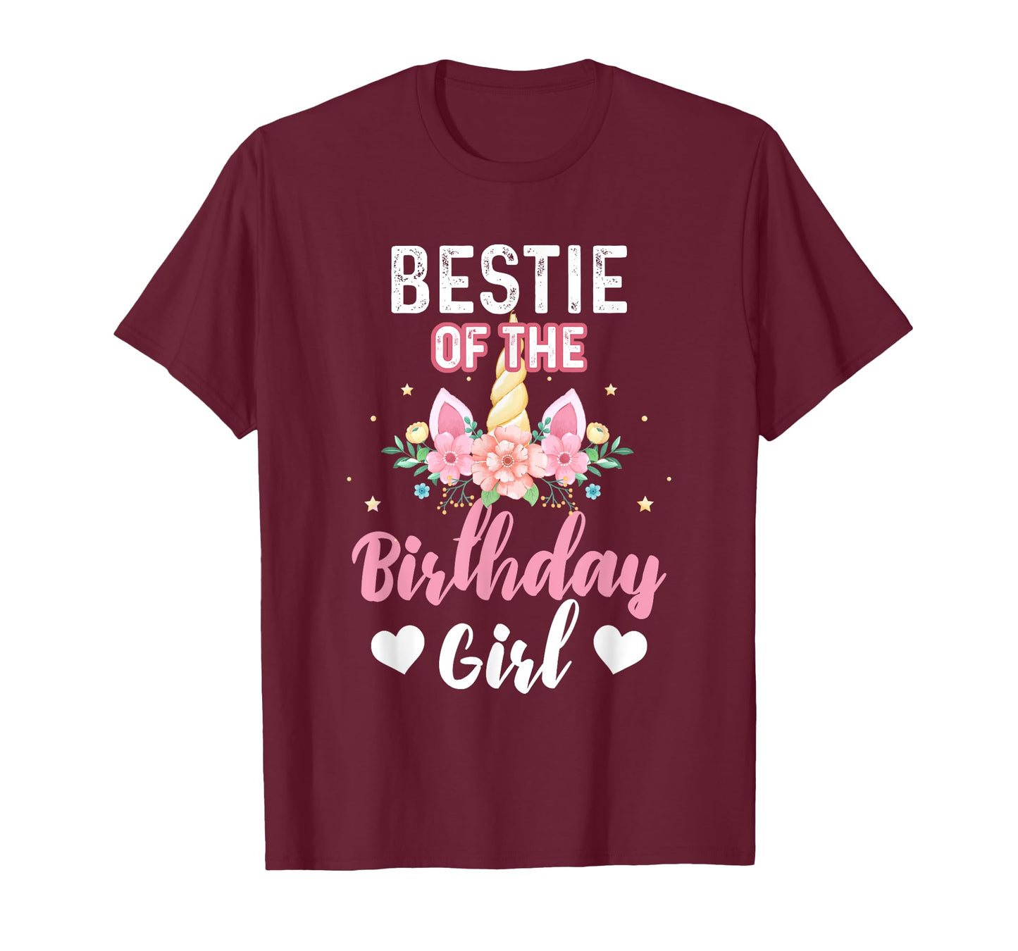 Bestie of the Birthday Girl Unicorn Family Matching Birthday T-Shirt