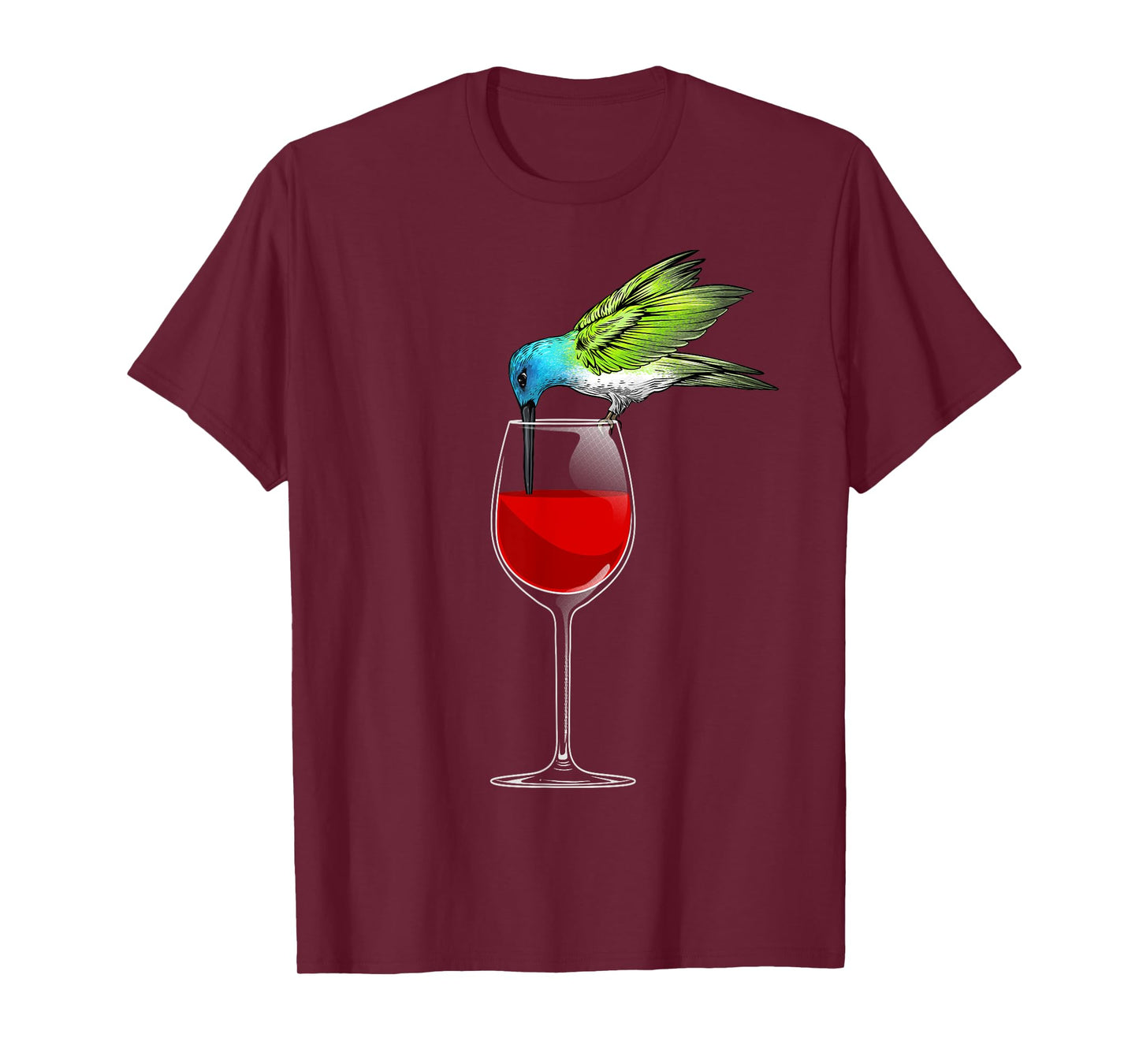 Cool Hummingbird For Men Women Wine Glass Animal Bird Lover T-Shirt