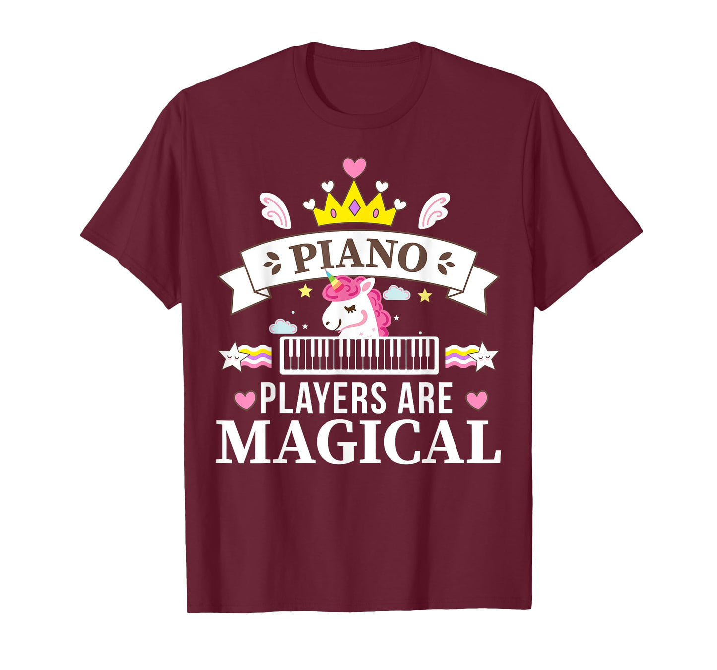 Piano Player Girl, Unicorn Student Learning Pianist Music T-Shirt