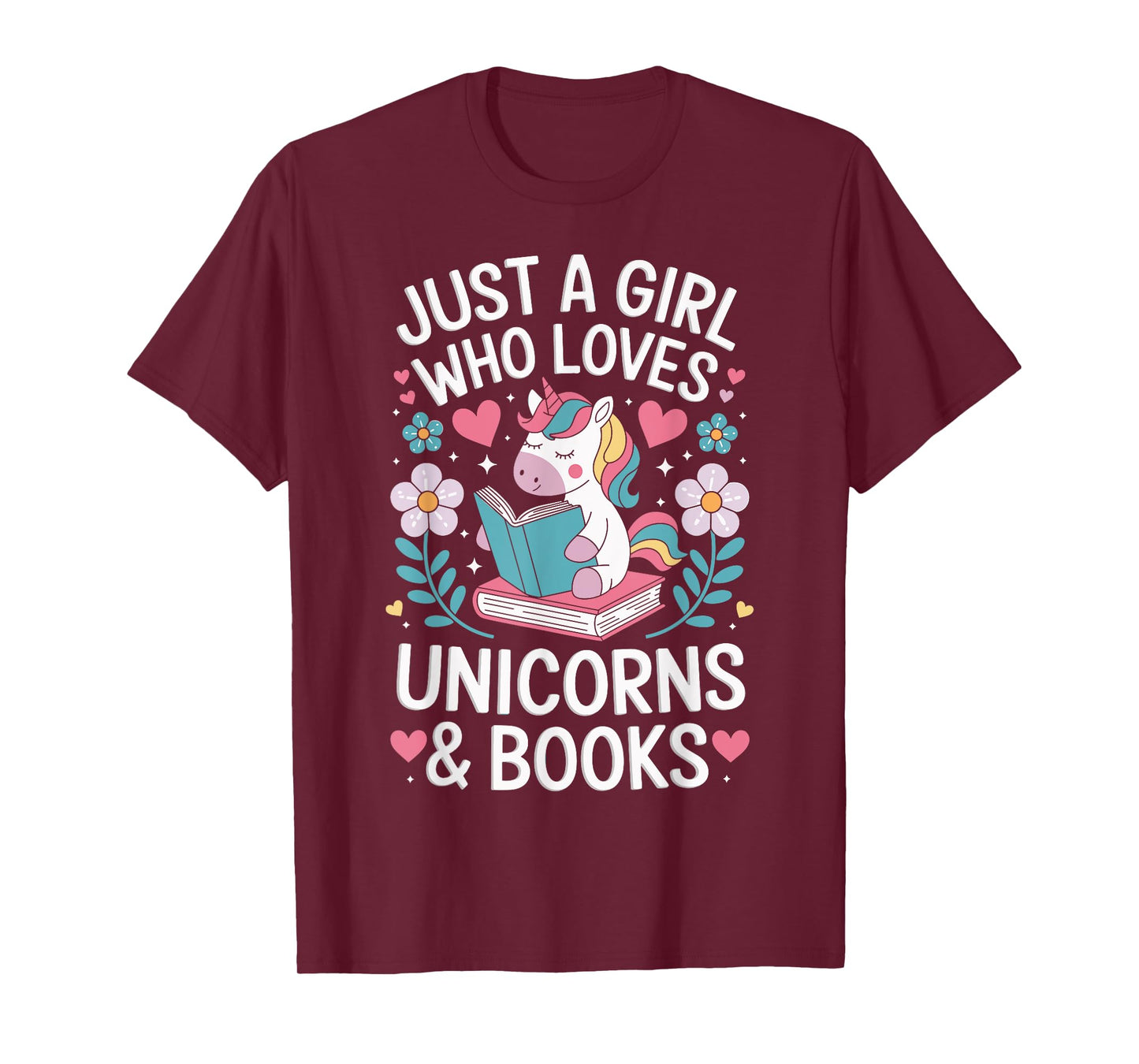 Just a Girl Who Loves Unicorns and Books T-Shirt