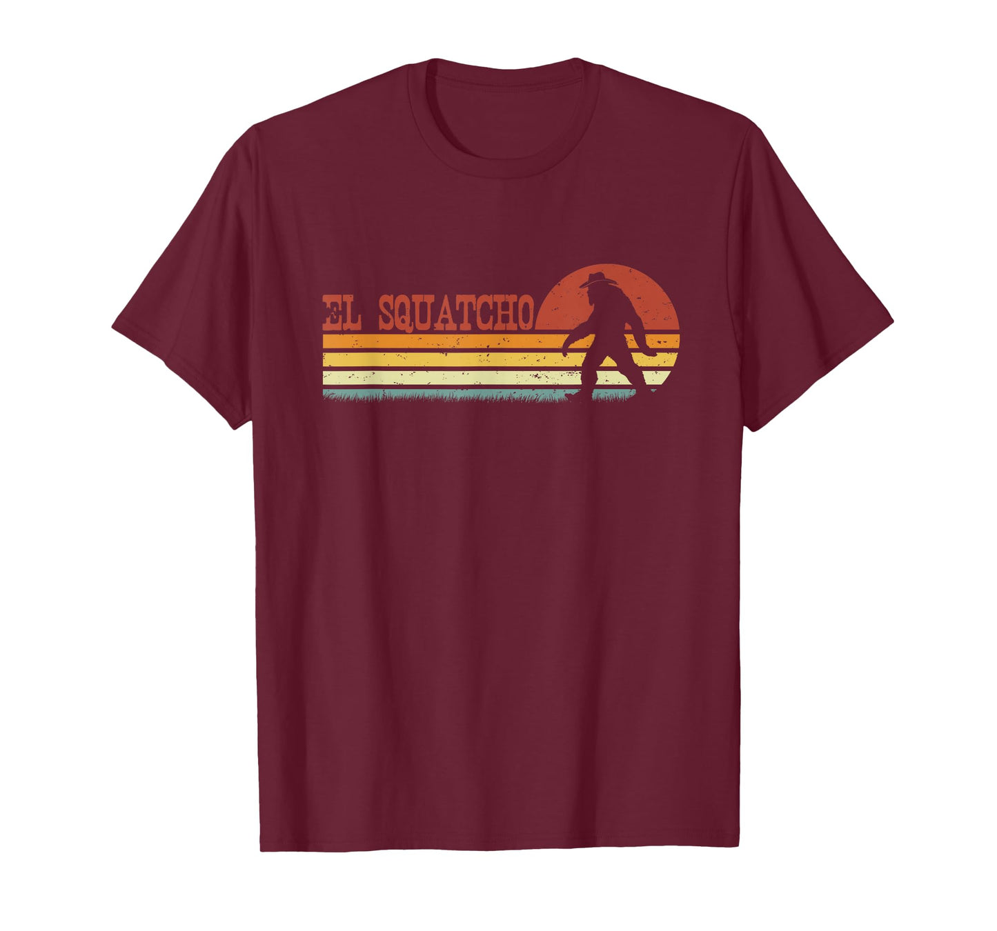 El Squatcho - Funny Retro Stripes Bigfoot Cinco de Mayo T-Shirt