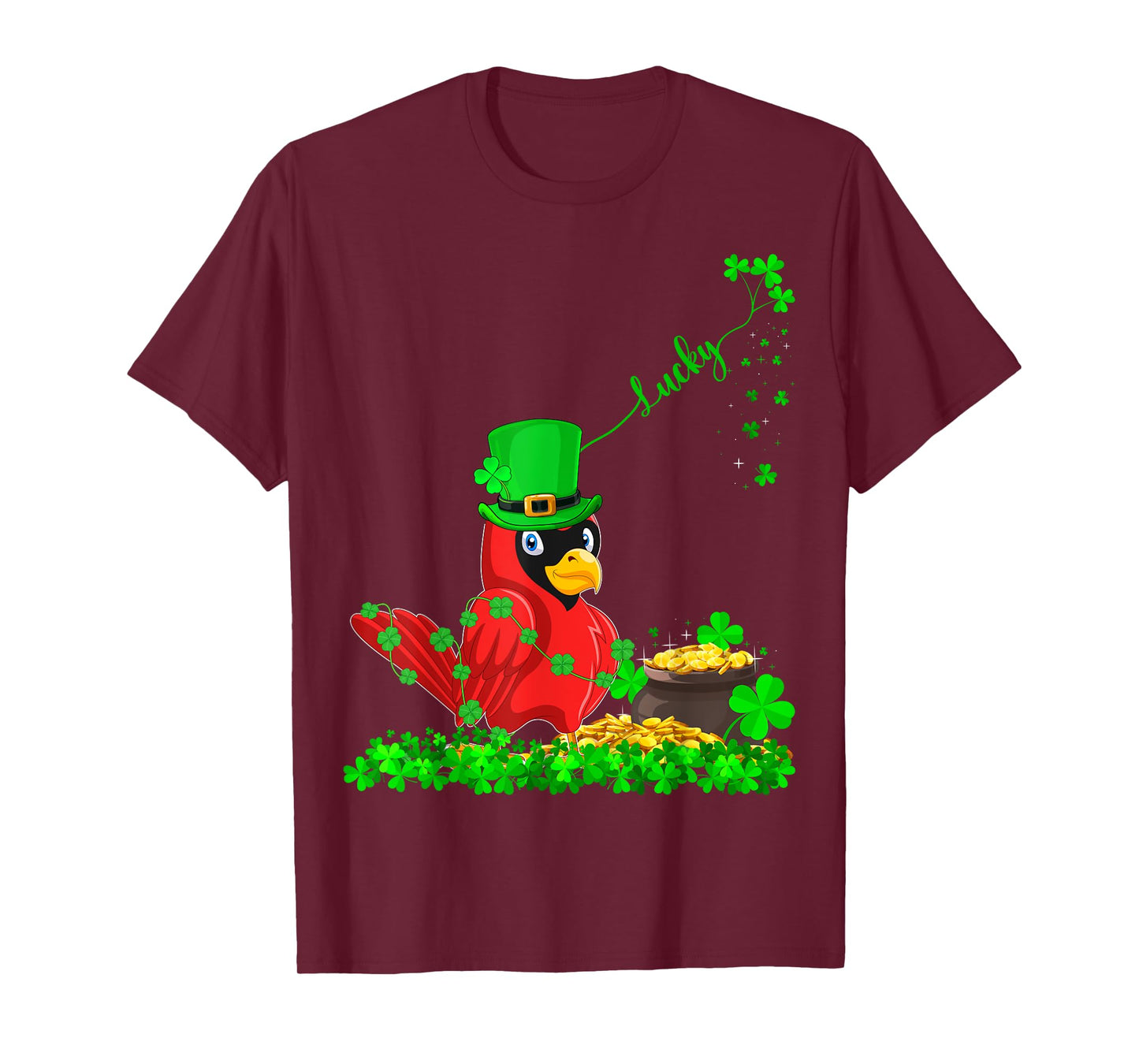 Irish Leprechaun Shamrock Lucky Cardinal St. Patrick's Day T-Shirt