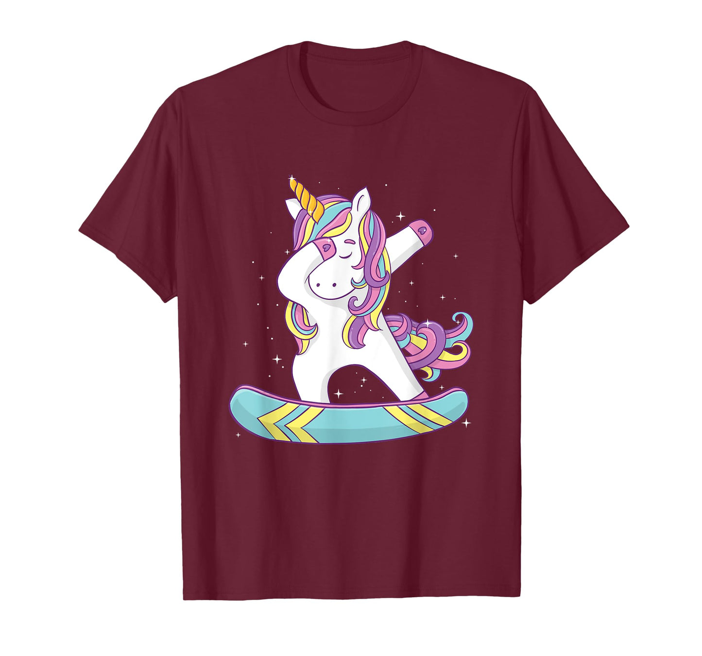 Unicorn Dabbing Snowboarder - Snowboard Snowboarding Lover T-Shirt