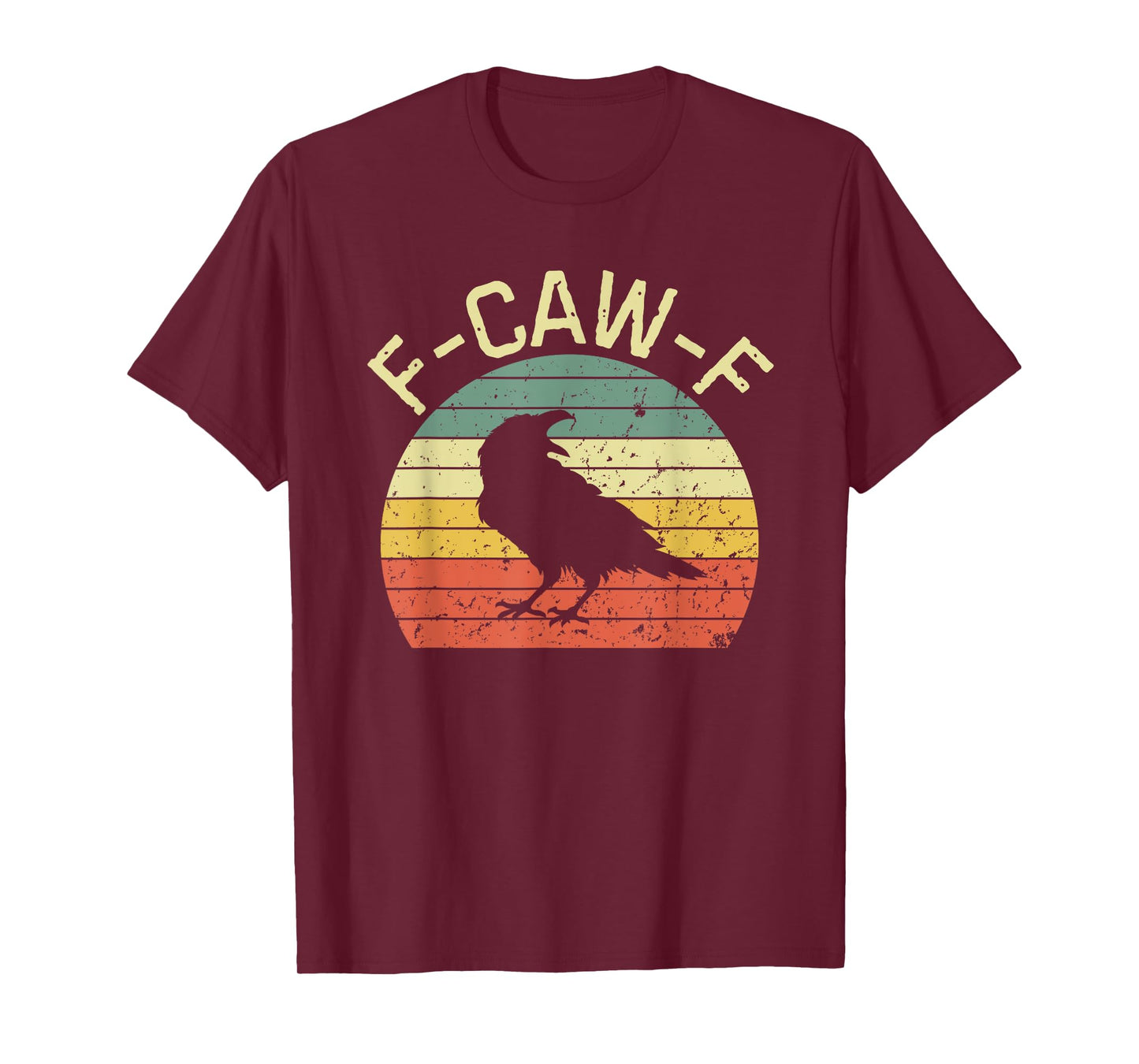 Retro Grunge F-Caw-F Black Crow Black Bird Cawing T-Shirt