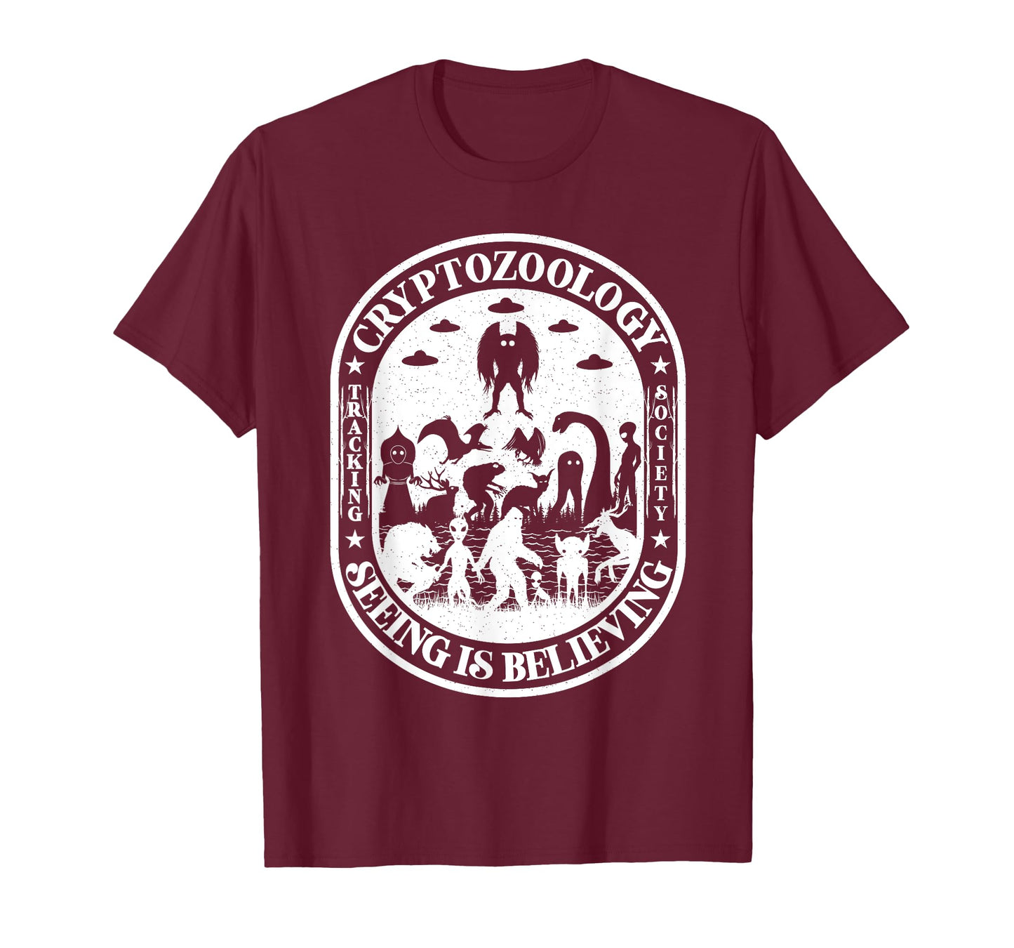Bigfoot Nessie Mothman And Aliens Cryptid Team Cryptozoology T-Shirt