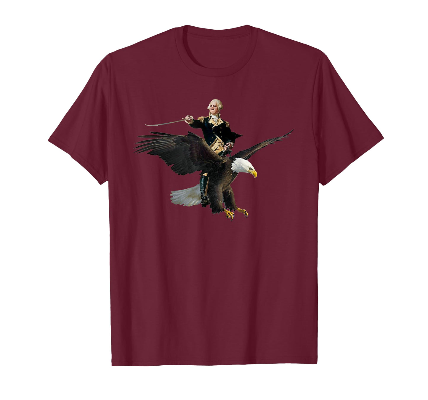 George Washington Riding A Bald Eagle - Patriotic T-shirt T-Shirt