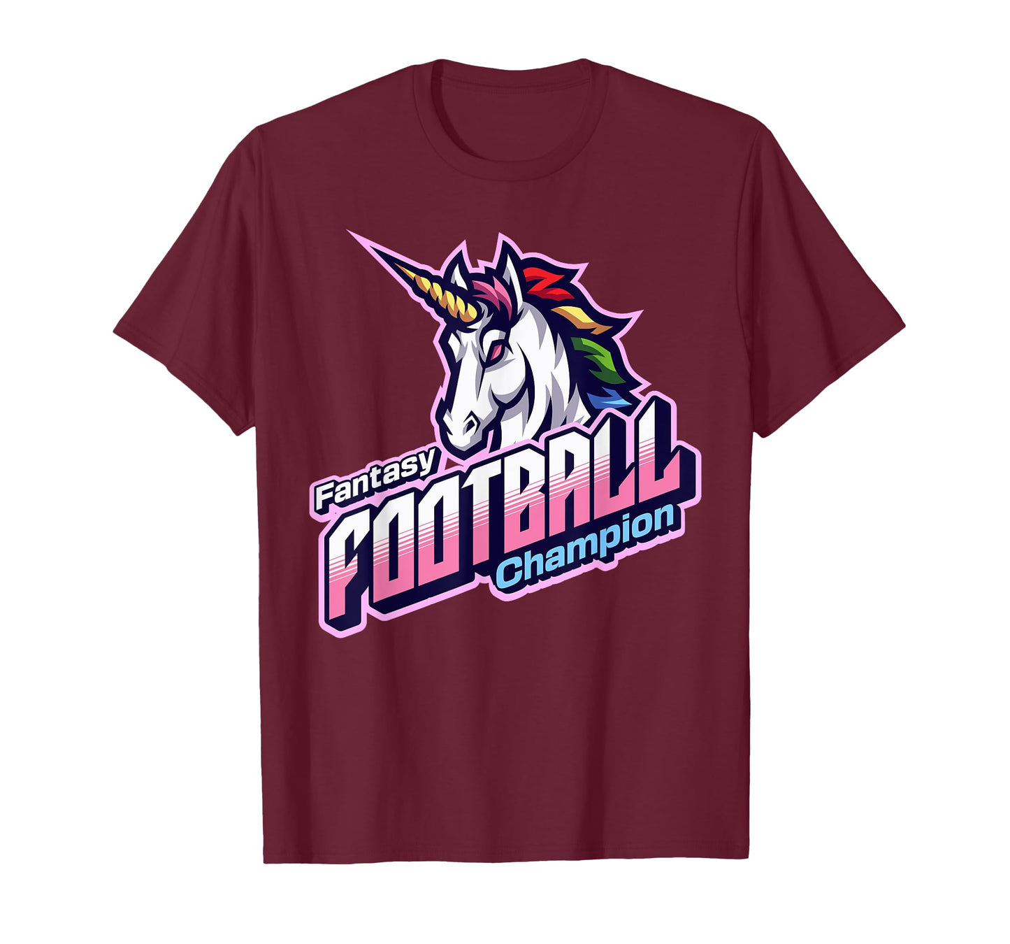 Fantasy Football Champion Funny Mens First Place Unicorn T-Shirt