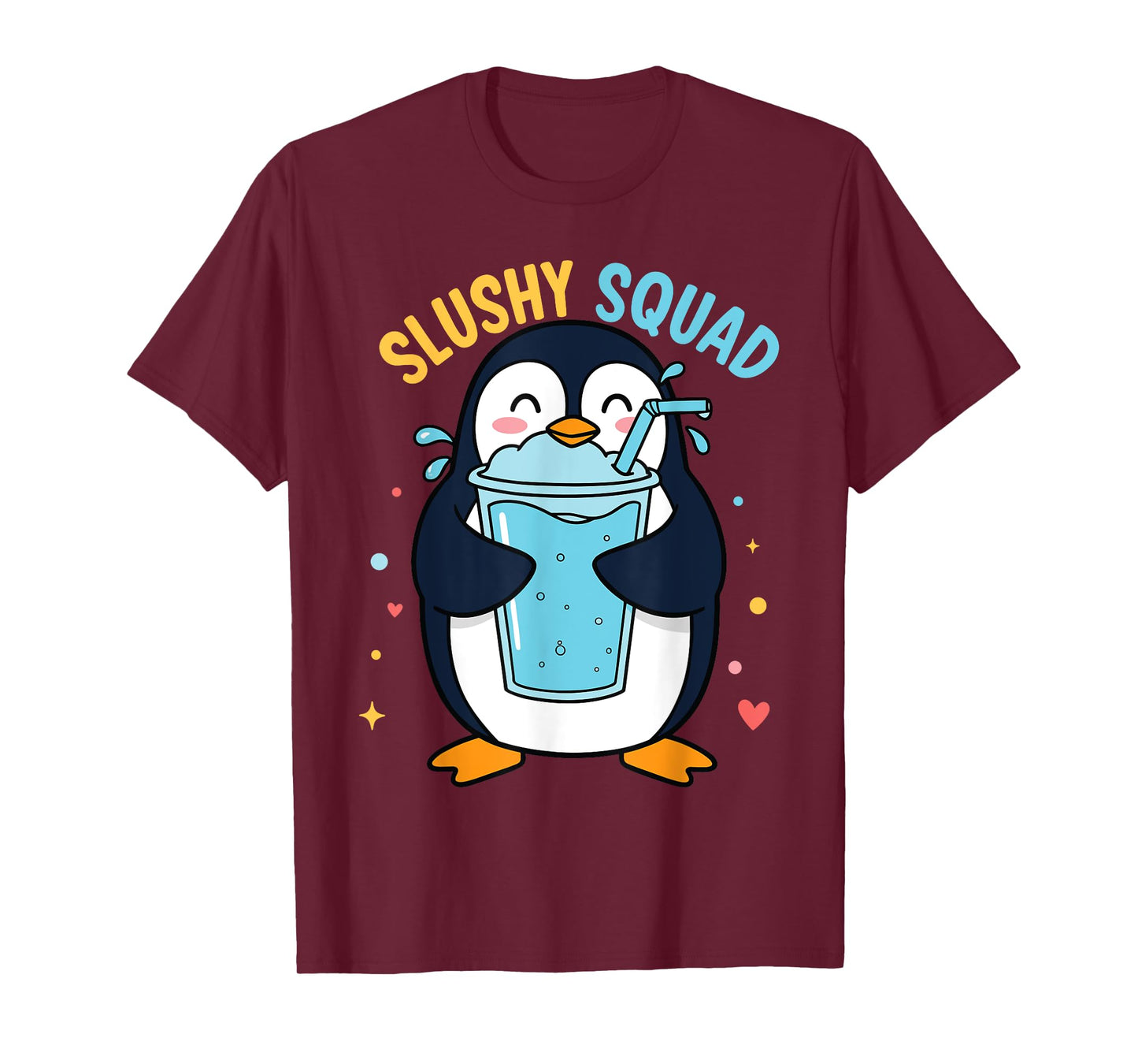 Teens Crewneck Drink Ice Slurpee Slushy Squad Kids Fun T-Shirt