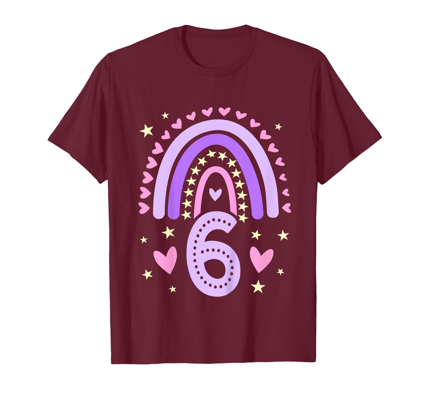 6th Birthday Rainbow Butterfly 6 Years Old Six 6 Birthday T-Shirt