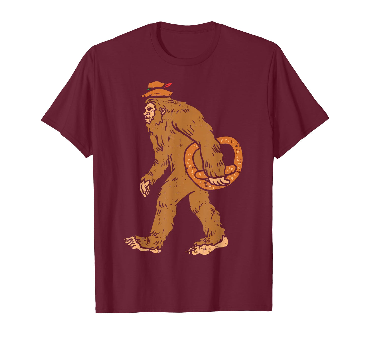 German Bigfoot Sasquatch Pretzel Funny Oktoberfest Men Kids T-Shirt