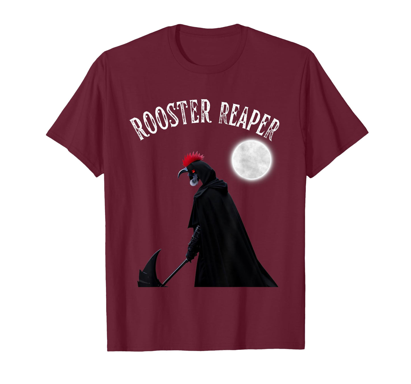 Halloween Scary Chicken Rooster Reaper Goth Farmer T-Shirt