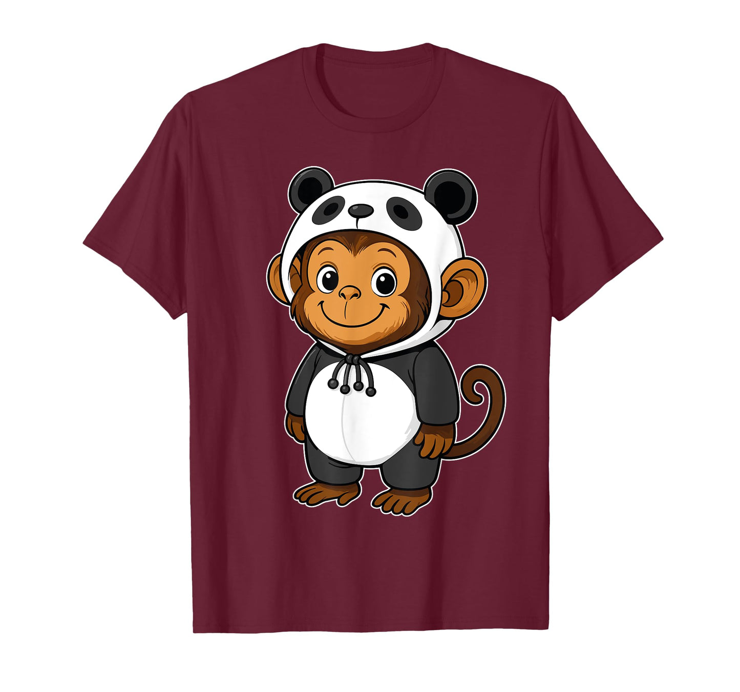Kawaii Monkey In Panda Costume for Girls kids Monkey Lover T-Shirt