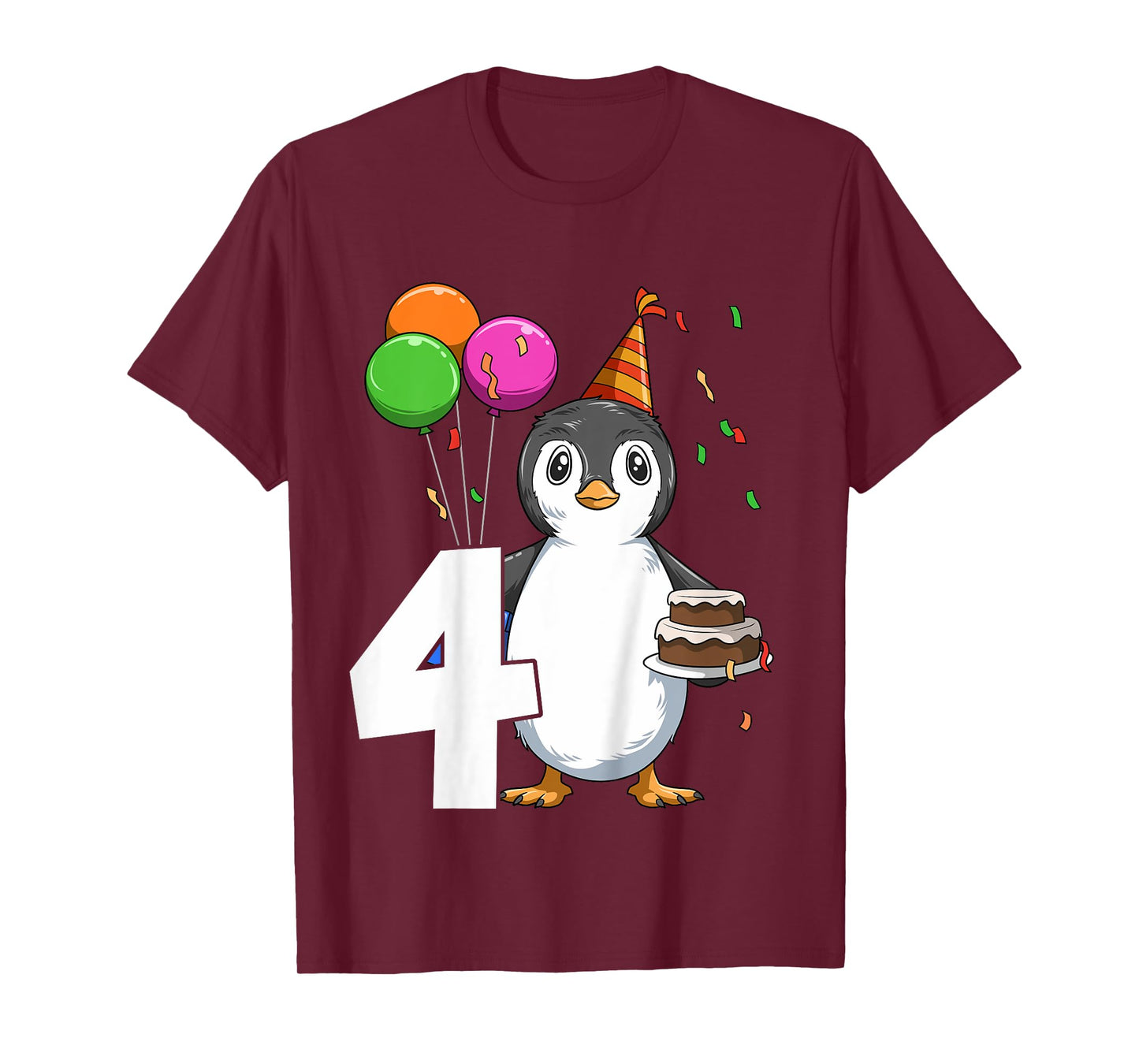 Penguin Birthday 4 Penguin 4th Birthday Outfit Penguin Party T-Shirt