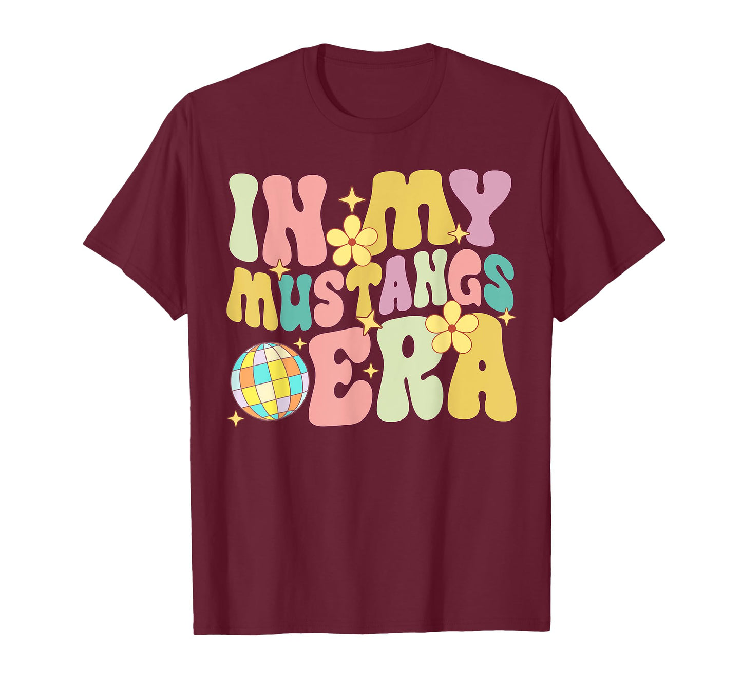 in My Mustangs Era Back to School Spirit Game Retro Groovy T-Shirt