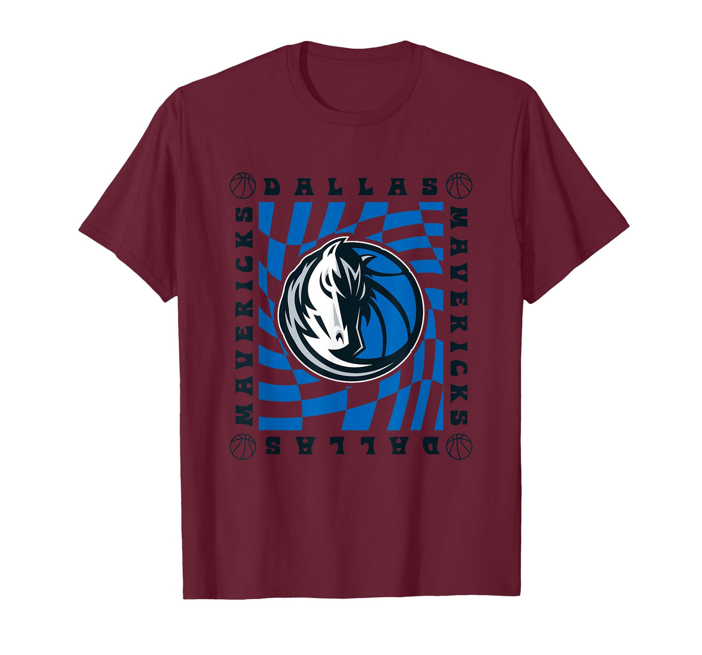 NBA Dallas Mavericks Retro Checkerboard Wave T-Shirt