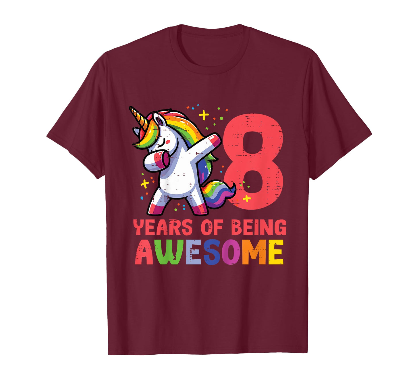 8 Years Of Being Awesome Unicorn 8th Birthday Girls Kids T-Shirt