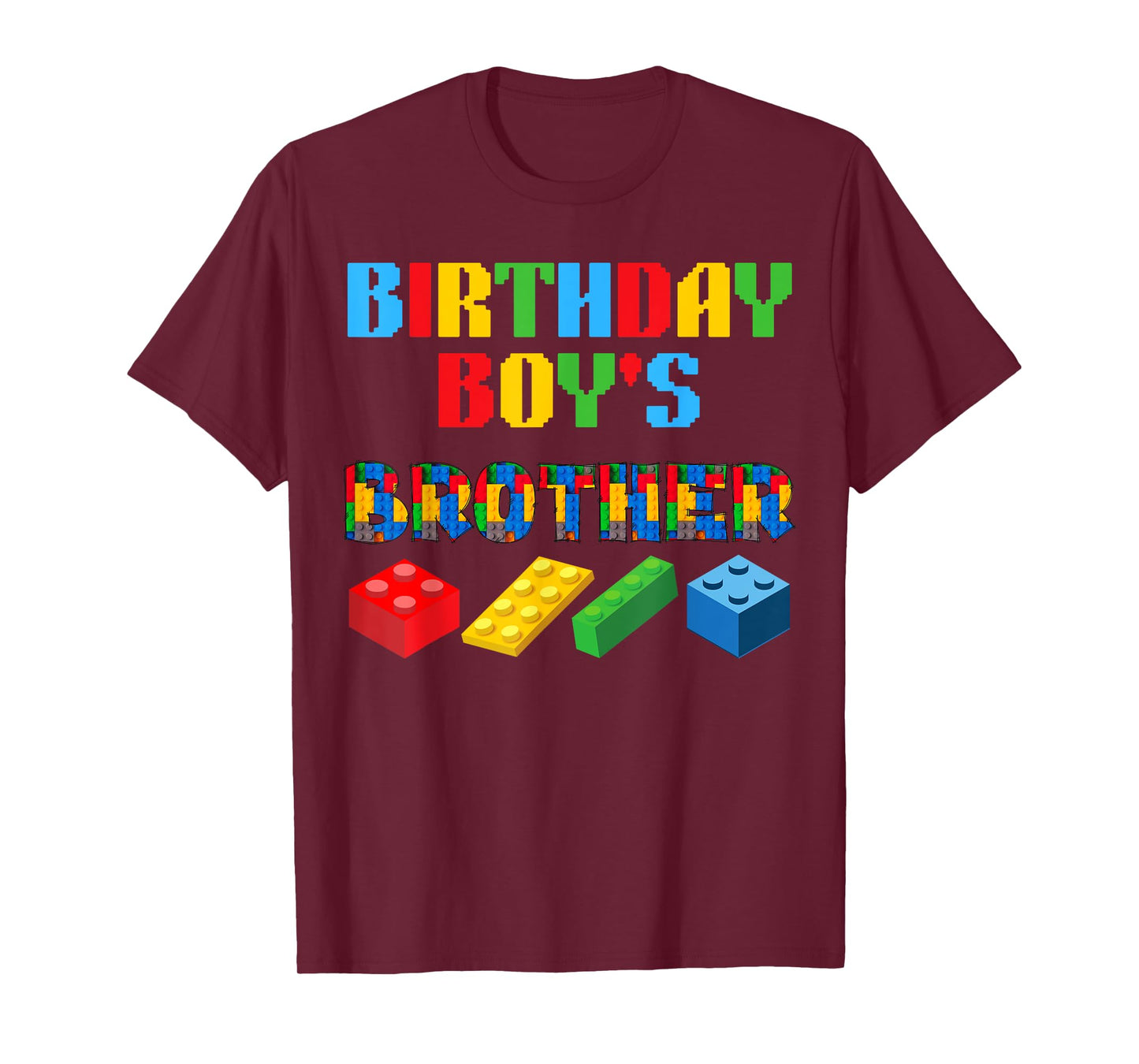 Brother Birthday Boy's Blocks Building Master Builder Funny T-Shirt