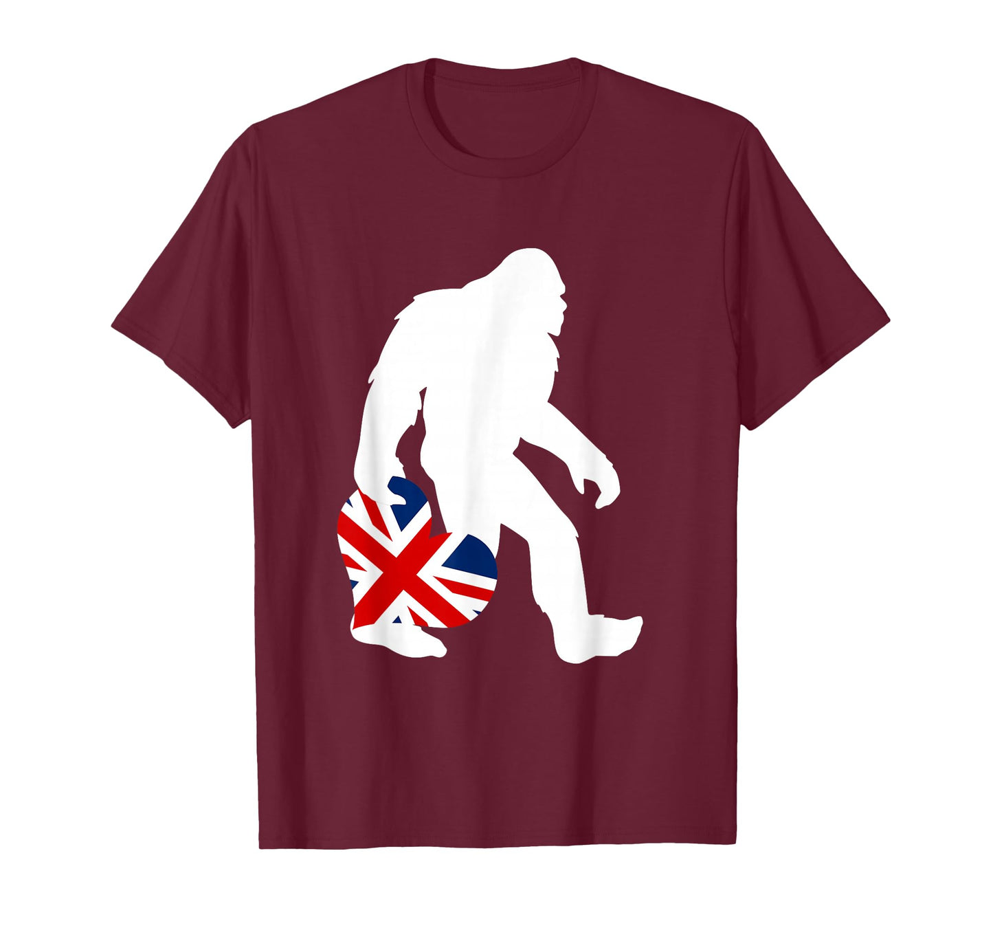 Funny British Bigfoot United Kingdom Flag T-Shirt