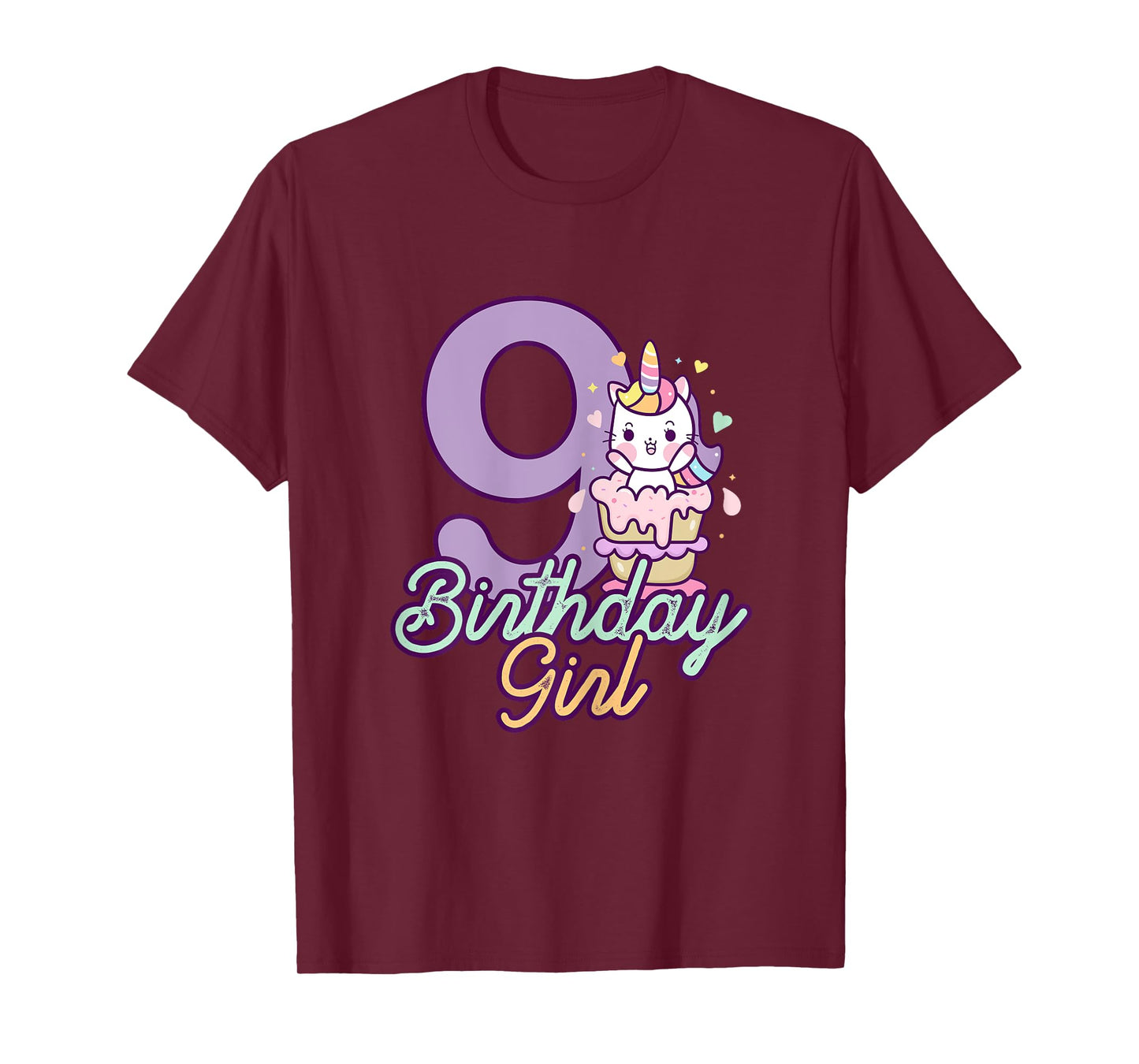 9 Years Old Birthday Girl Gifts Unicorn 9th Birthday T-Shirt