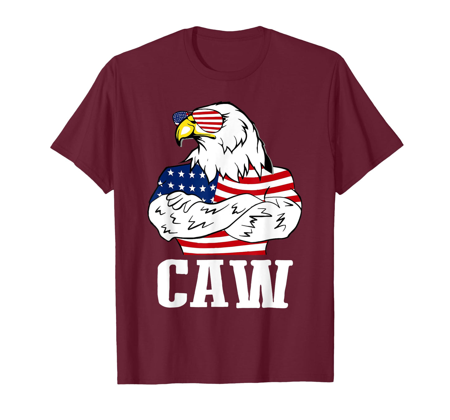 Patriotic Bald Eagle Caw 4th of July American Flag American T-Shirt for Women Men