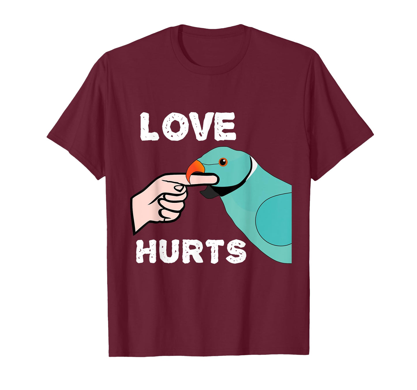 Love Hurts Blue Indian Ringneck Parrot T-Shirt