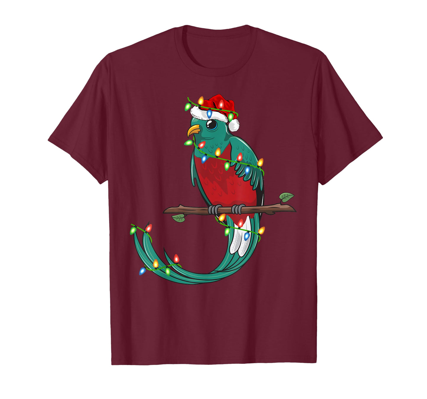 Quetzal Bird Lover Xmas Santa Hat Quetzal Christmas T-Shirt