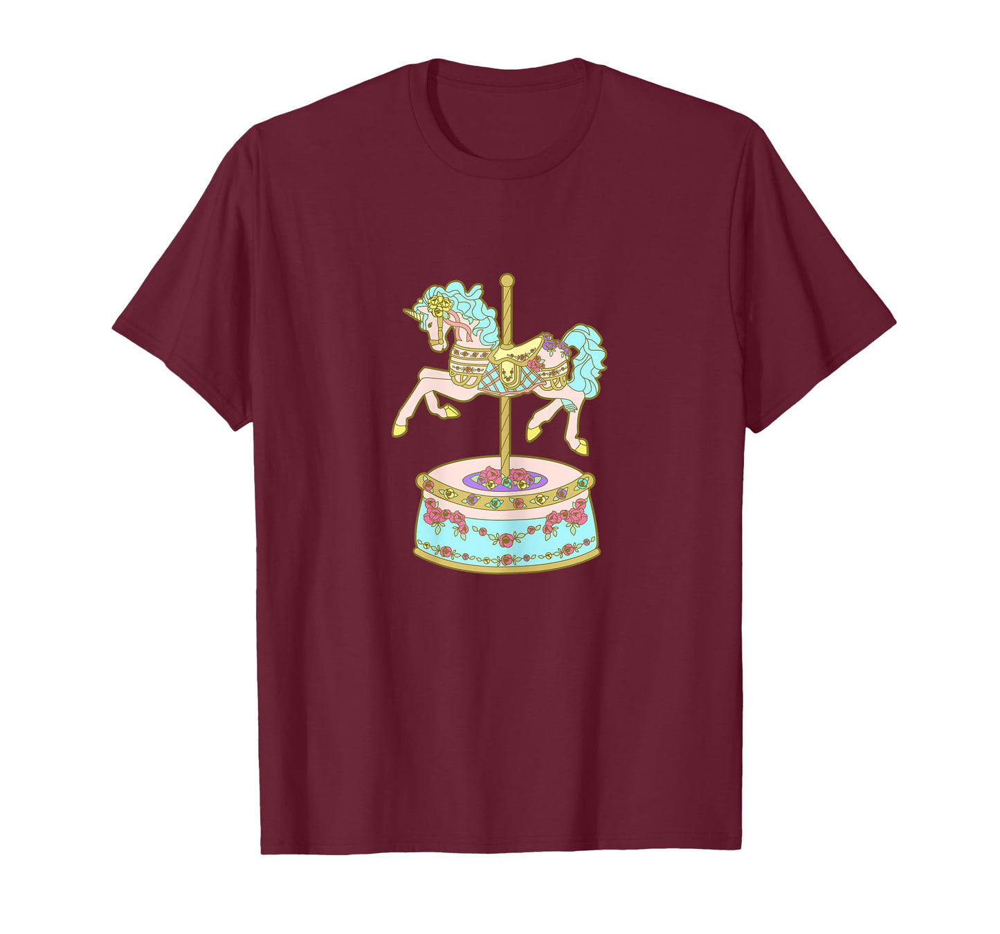 Carousel Unicorn Pink Turquoise T-Shirt