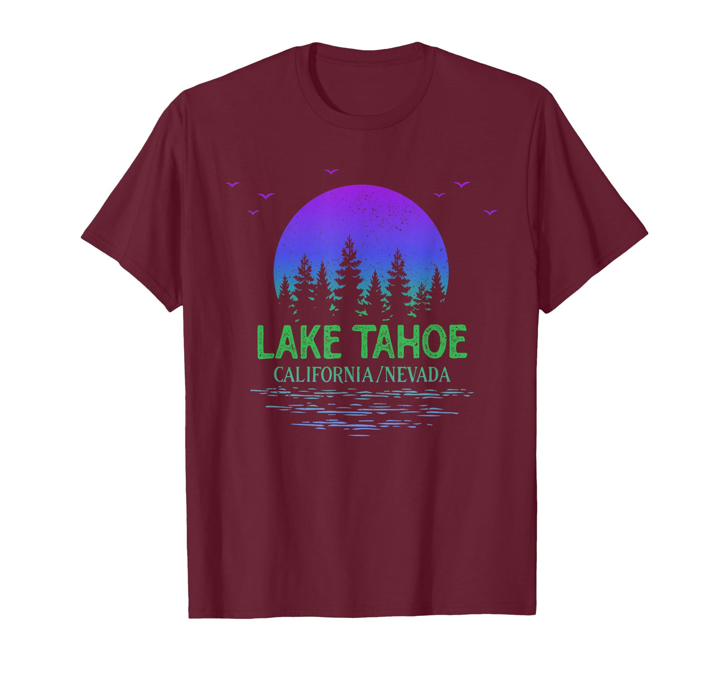 Lake Tahoe California Moon Trees Lake Gradient Souvenir T-Shirt