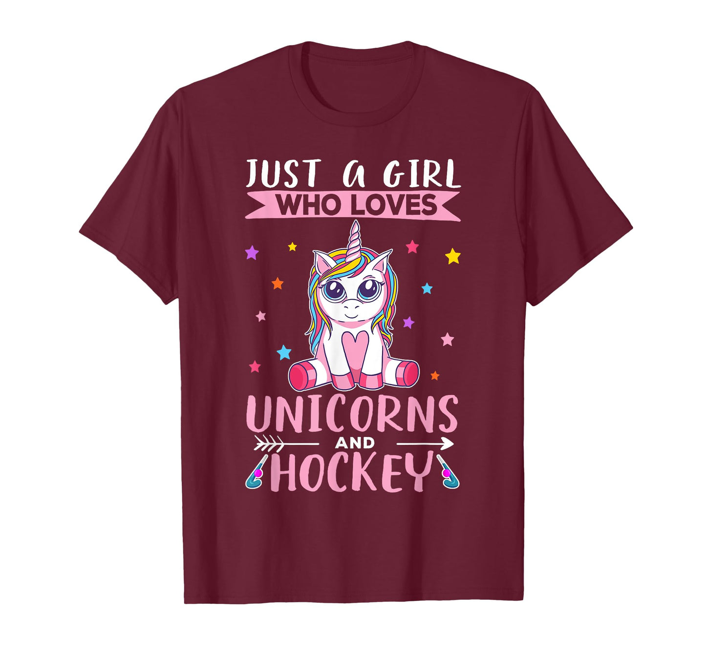 Just A Girl Who Loves Unicorns And Hockey Field Hockey T-Shirt