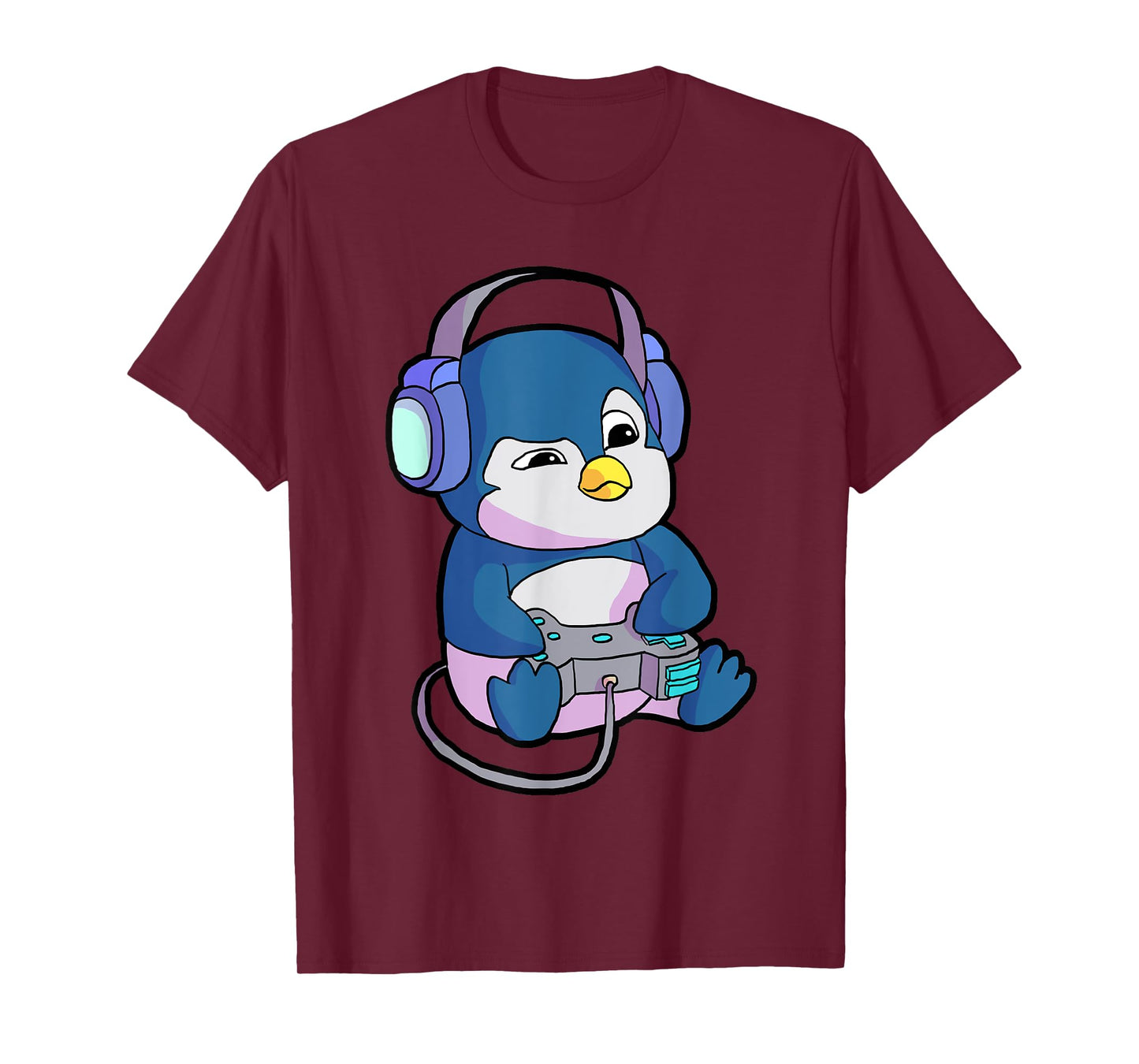 Funny Gamer Gifts & Gaming Shirts for Men & Boys - Unisex-Adults, Kids - Black - Short Sleeve - T-Shirt - Small - Modern - Gamer Penguin Theme - Christmas, Birthday