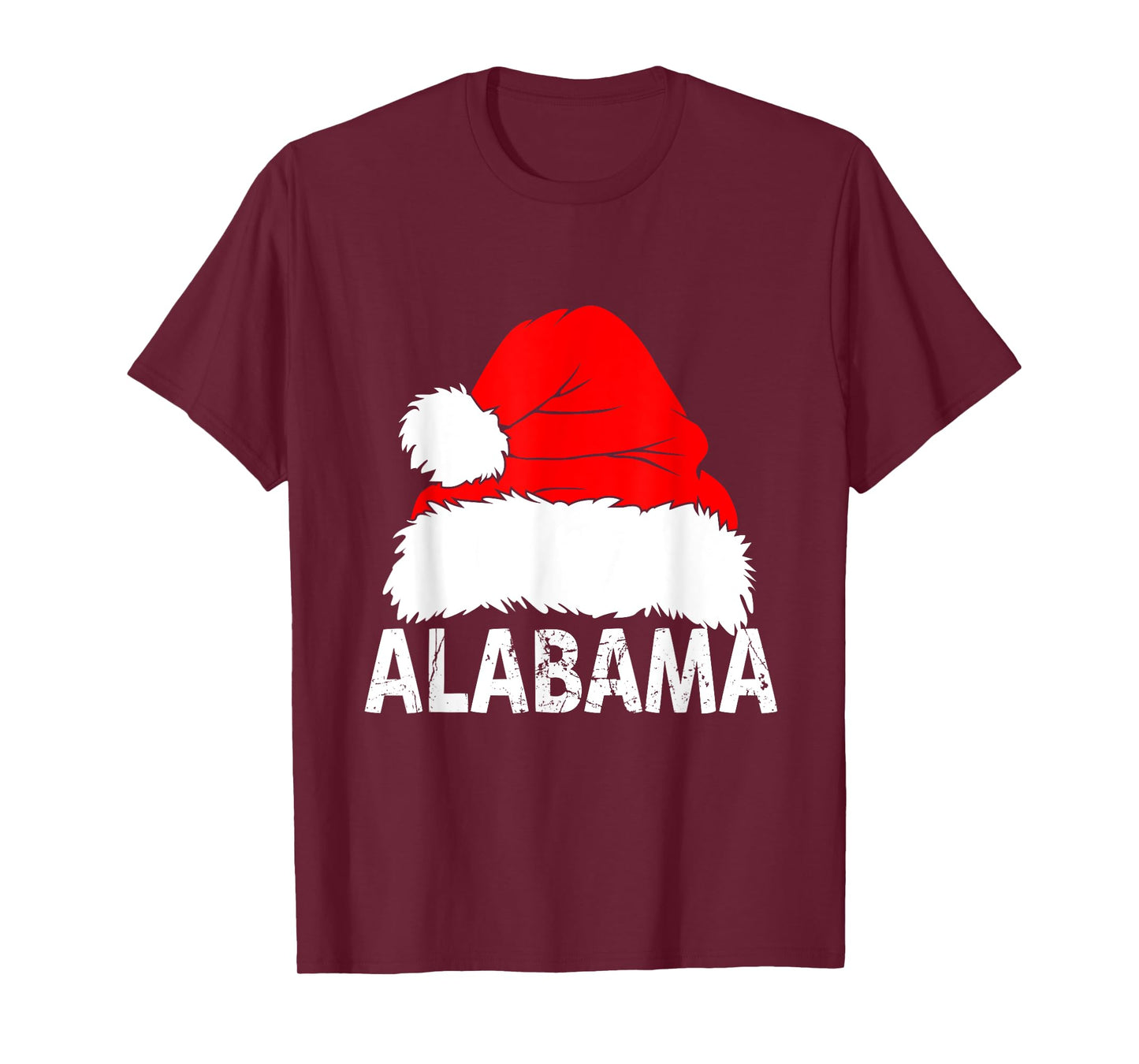 Christmas Santa Hat Alabama State Lover Family Matching T-Shirt