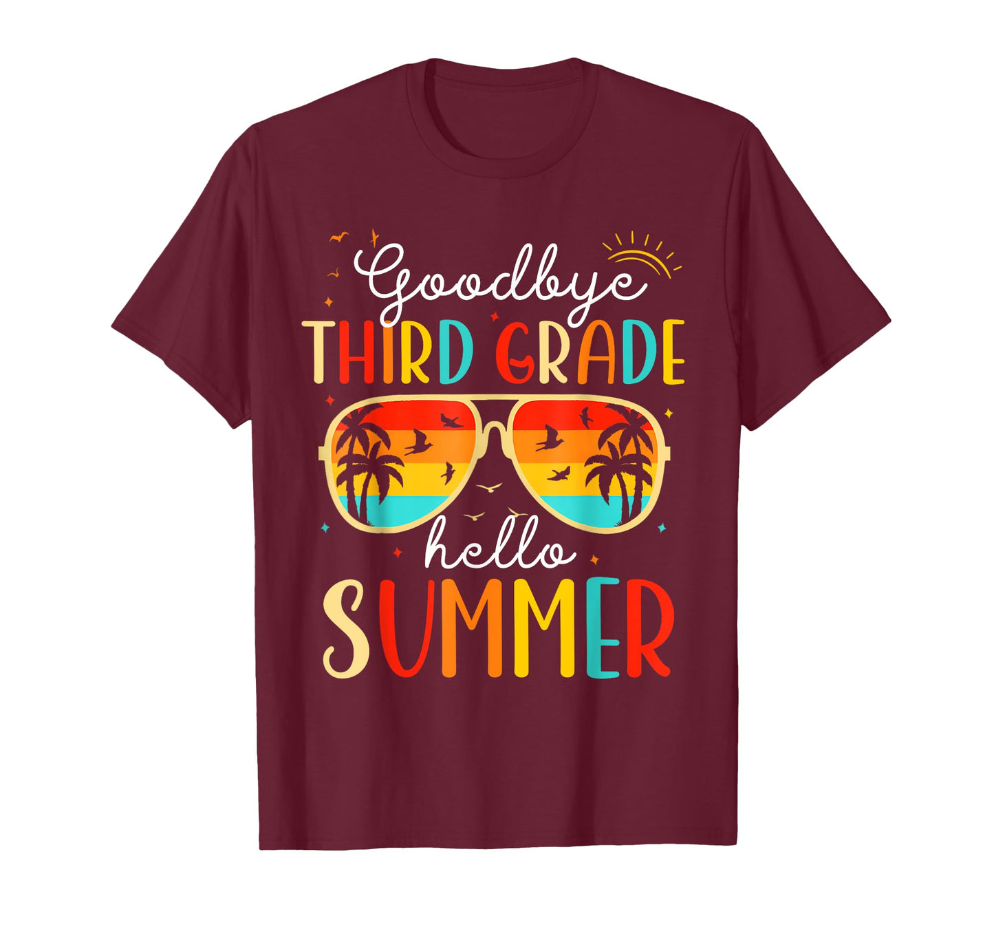 Goodbye 3rd Grade Hello Summer Funny Last Day School Vintage T-Shirt