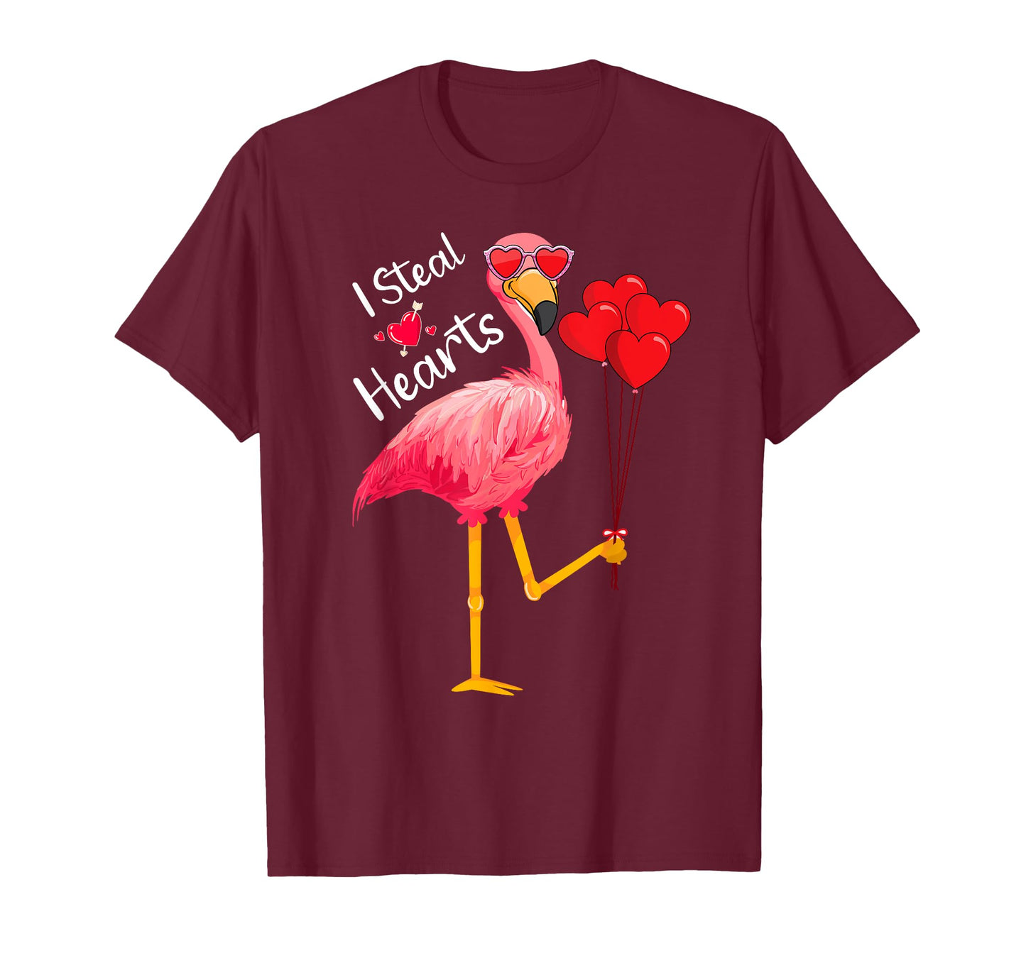 I Steal Hearts - Funny Flamingo Lover Valentine's Day Quotes T-Shirt