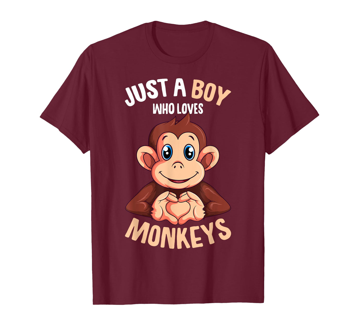 Just A Boy Who Loves Monkeys Boys Kids Monkey T-Shirt