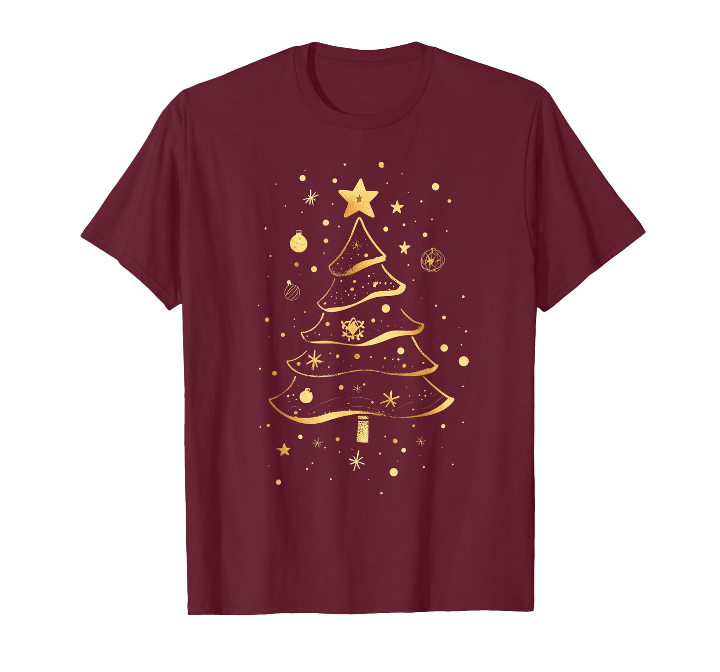 Golden Christmas Tree Design Elegant Sparkle Xmas Christmas T-Shirt