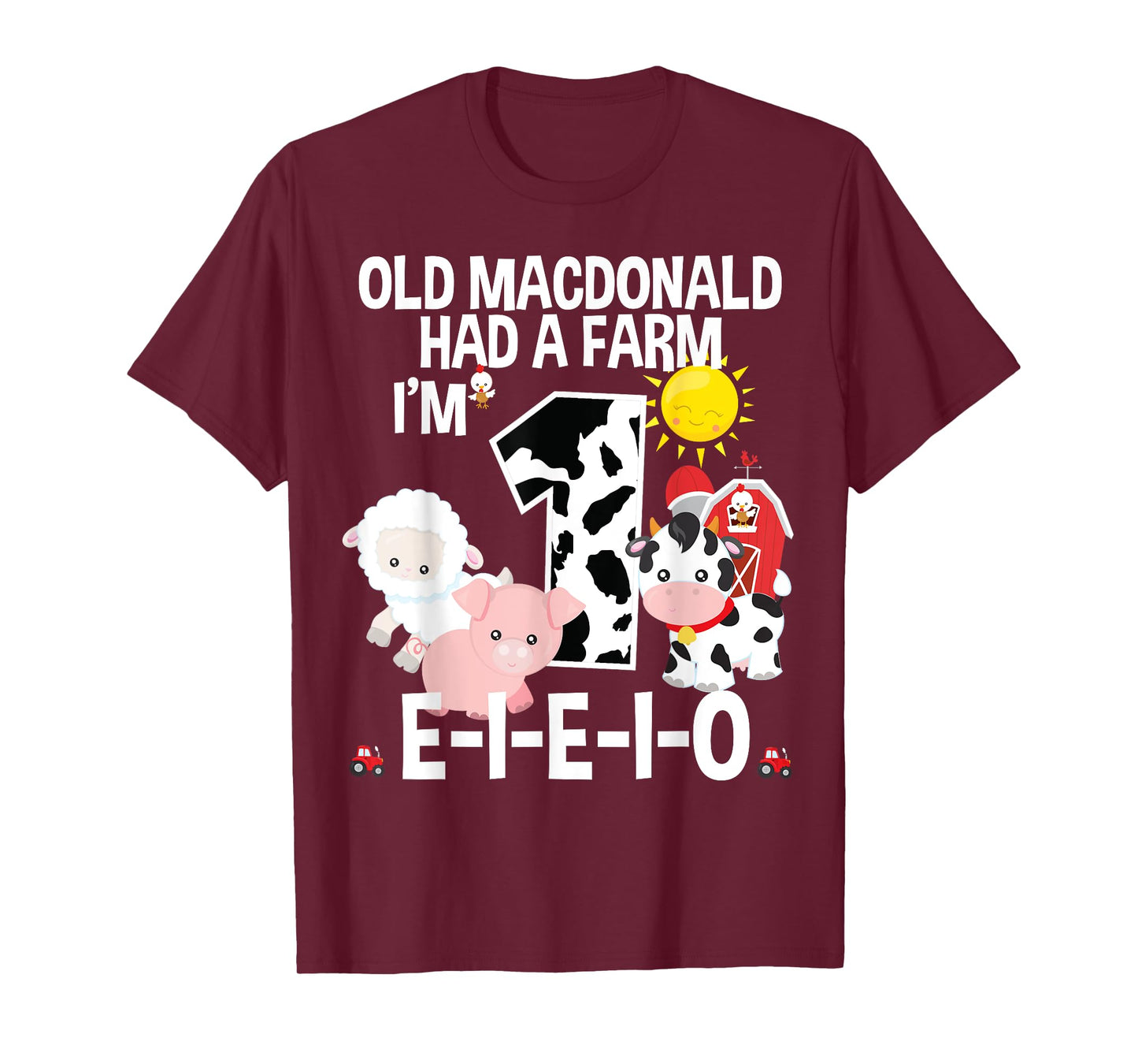 Toddler Kids Old MacDonald 1st Birthday Party Nursery Song T-Shirt