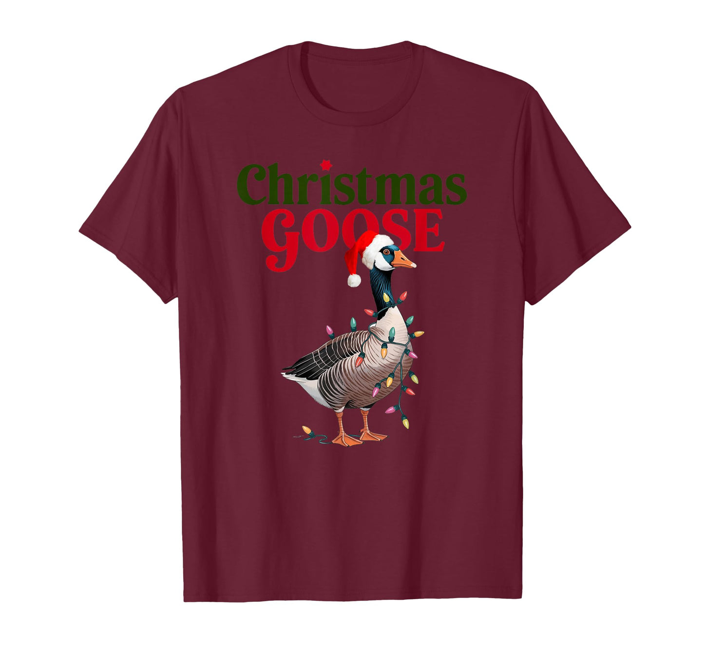 Christmas Goose Lights Cute Holiday Tees bags And Decor T-Shirt
