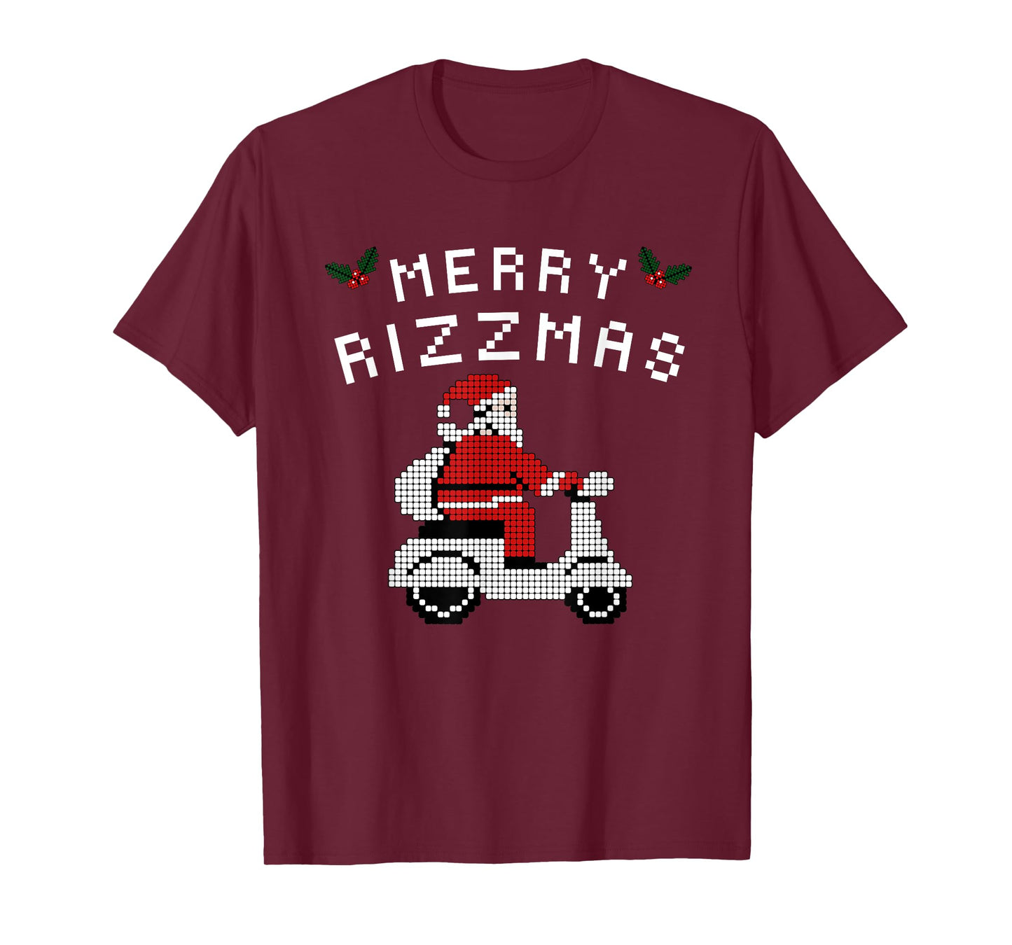 Merry Rizzmas Kids Teens School Funny Christmas Santa Claus T-Shirt